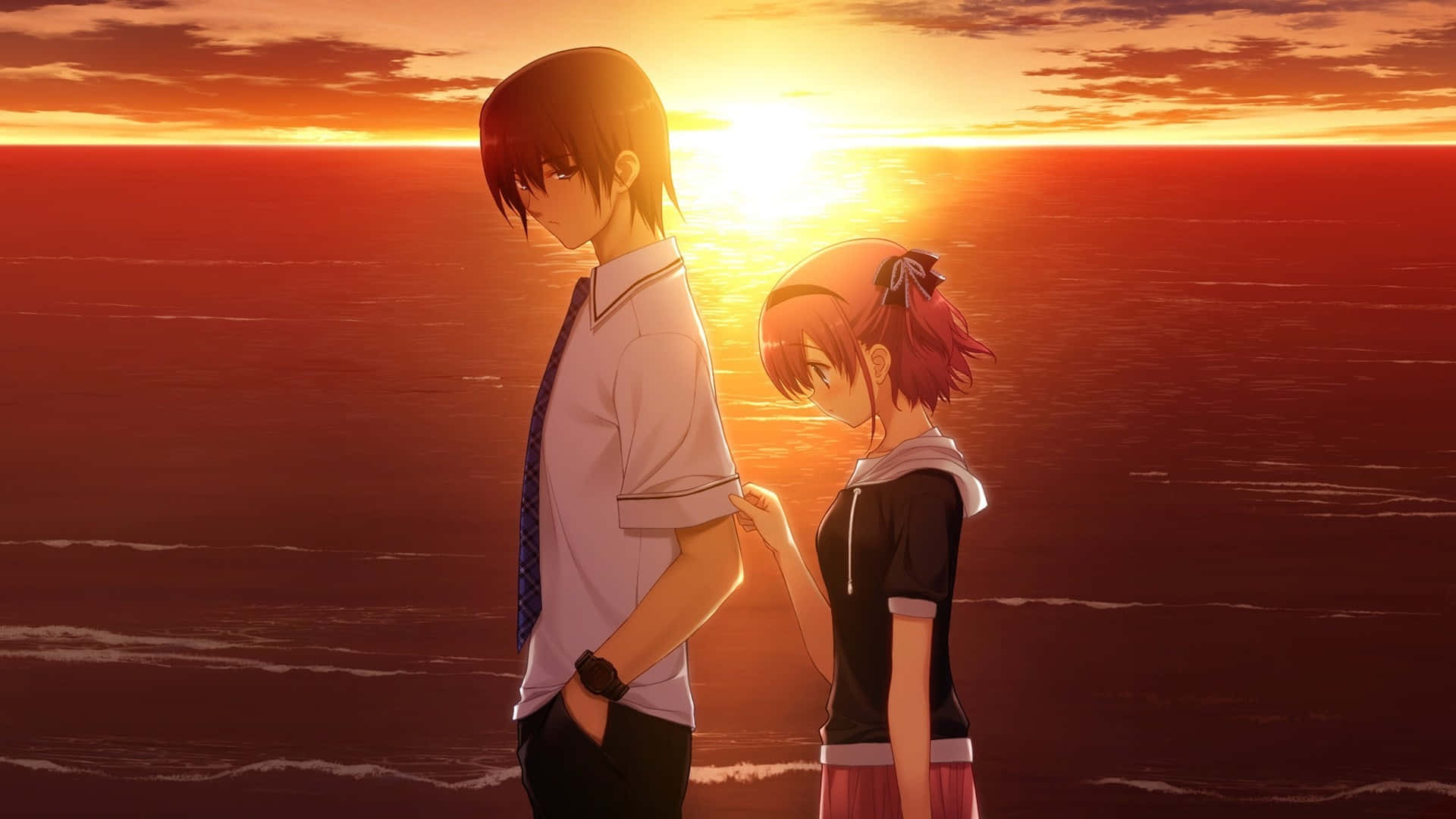 Un abrazo amoroso entre una pareja de anime Fondos de pantalla