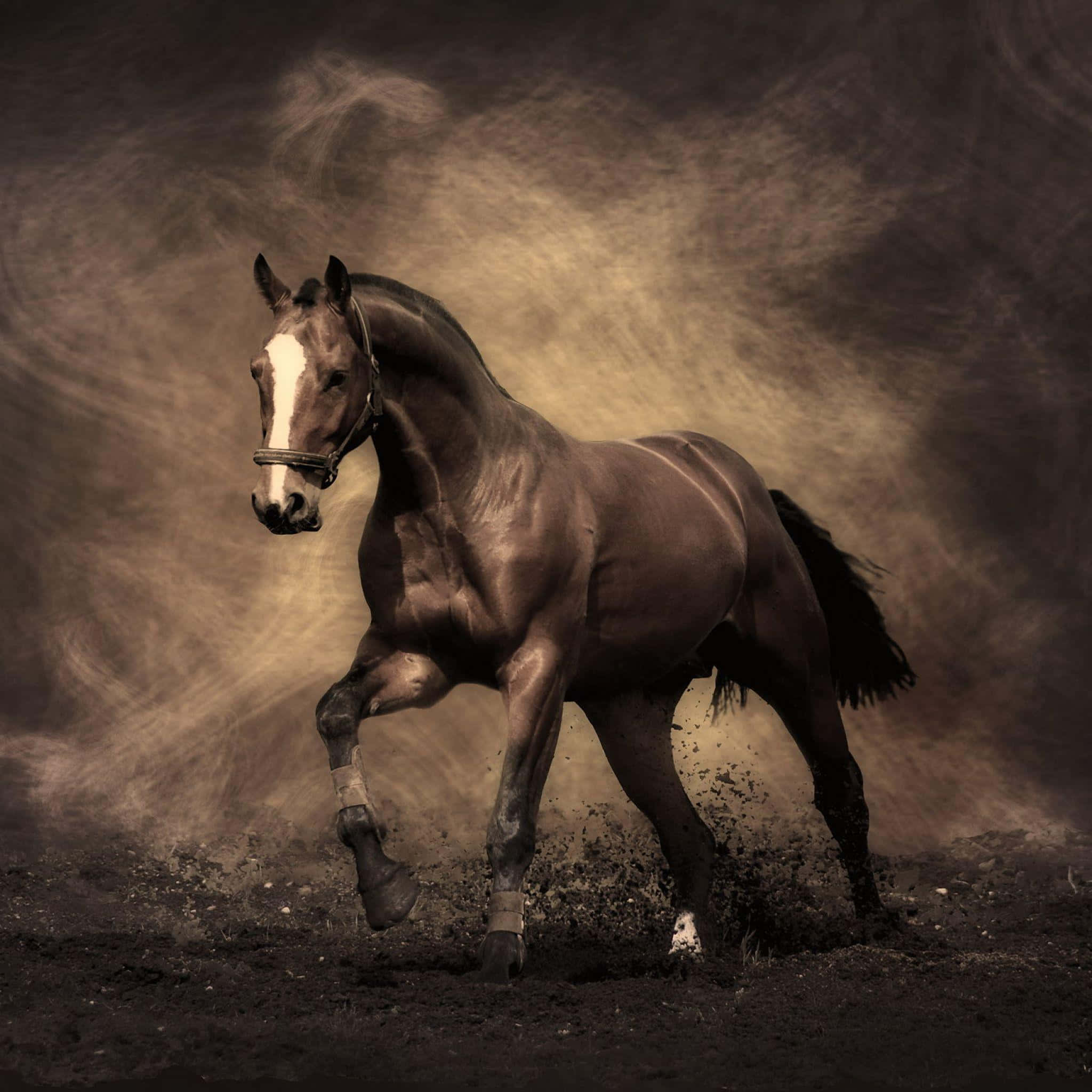Un adorable caballo sonriendo bajo el sol Fondos de pantalla