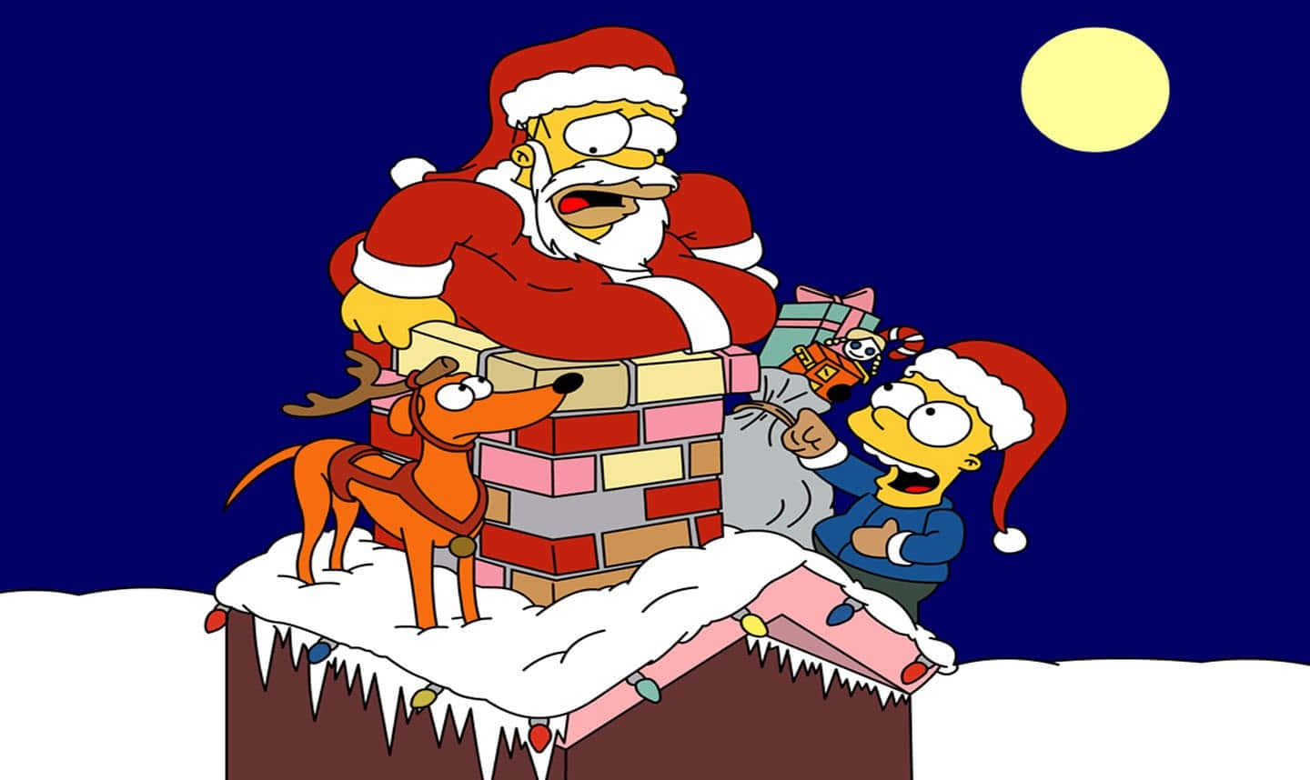 Un Alegre Santa Montando un Rugiente T-Rex en un Escenario Nevado de Navidad Fondos de pantalla