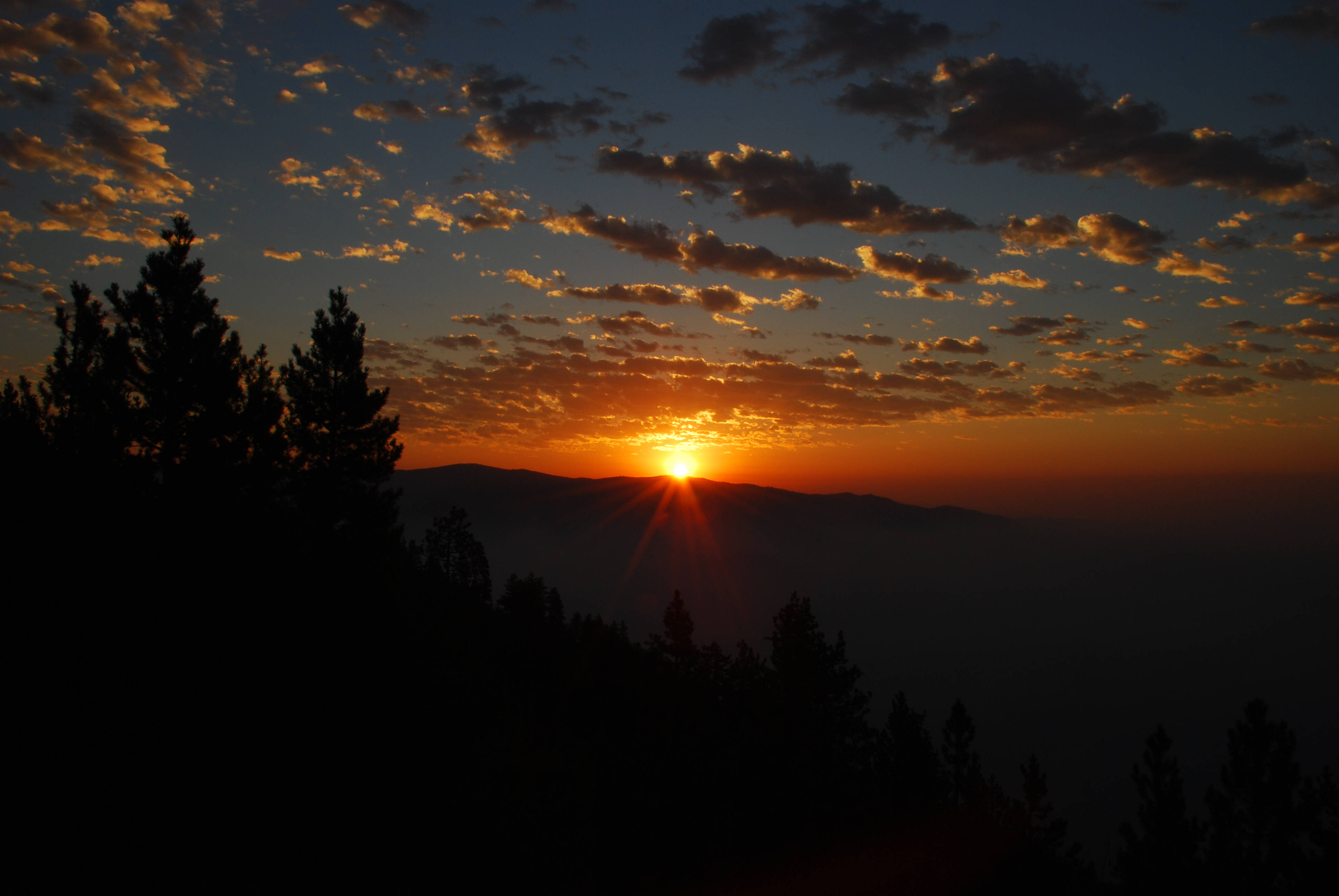 Un amanecer impresionante que ilumina el bosque y la cordillera Fondos de pantalla