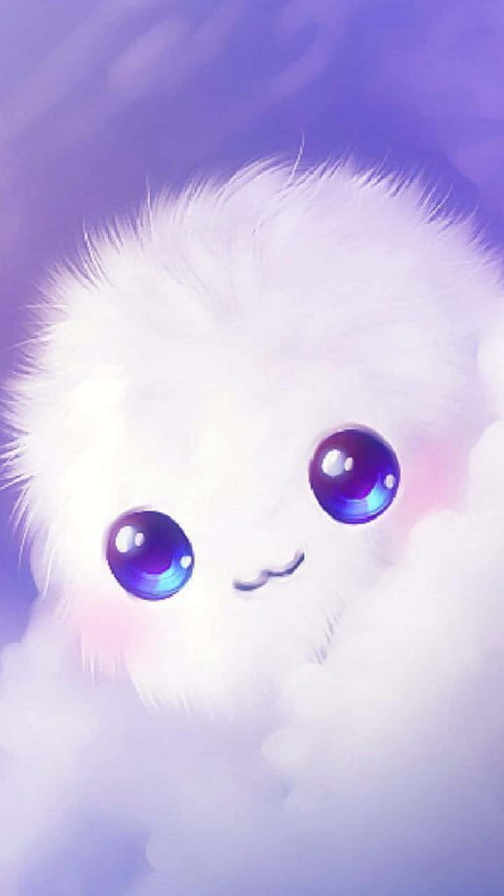 Un animal blanco y esponjoso con ojos azules en las nubes Fondos de pantalla