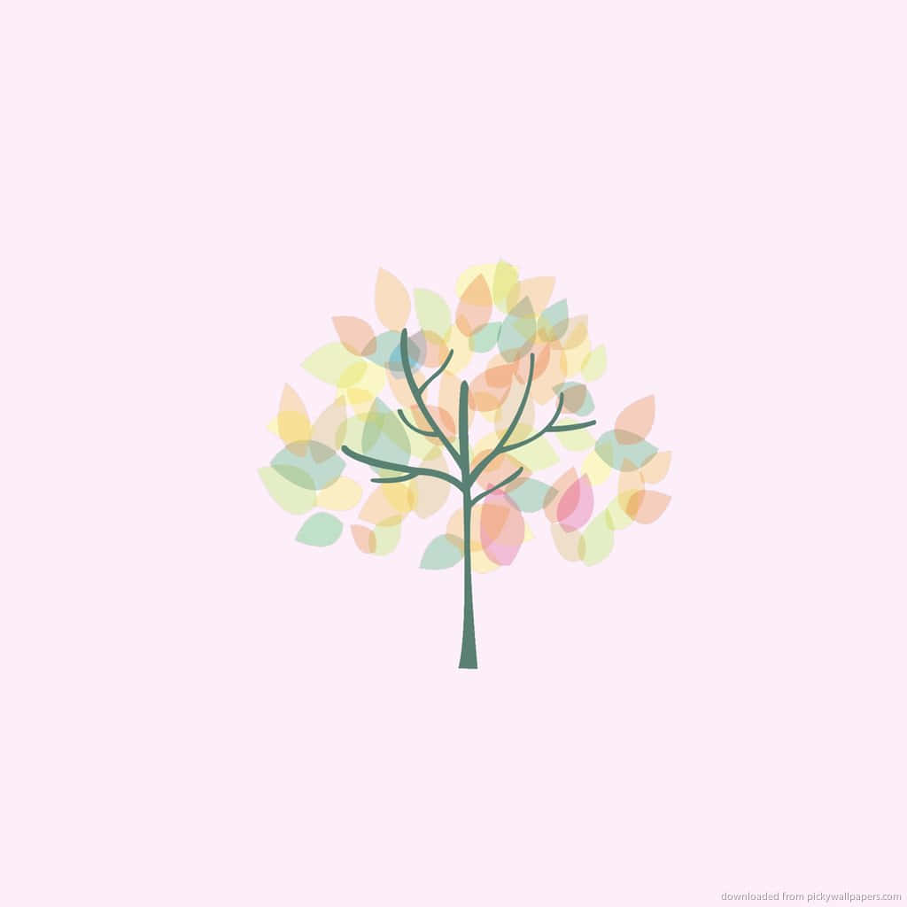 un árbol con hojas sobre un fondo rosa Fondos de pantalla