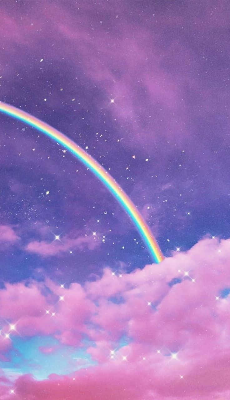 Un arcoíris vibrante en un cielo tranquilo. Fondos de pantalla