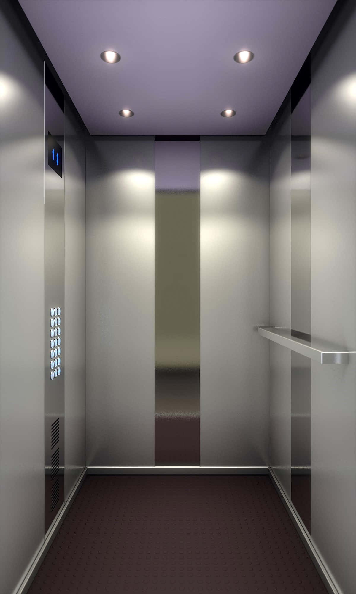 un ascensor moderno con piso morado Fondos de pantalla