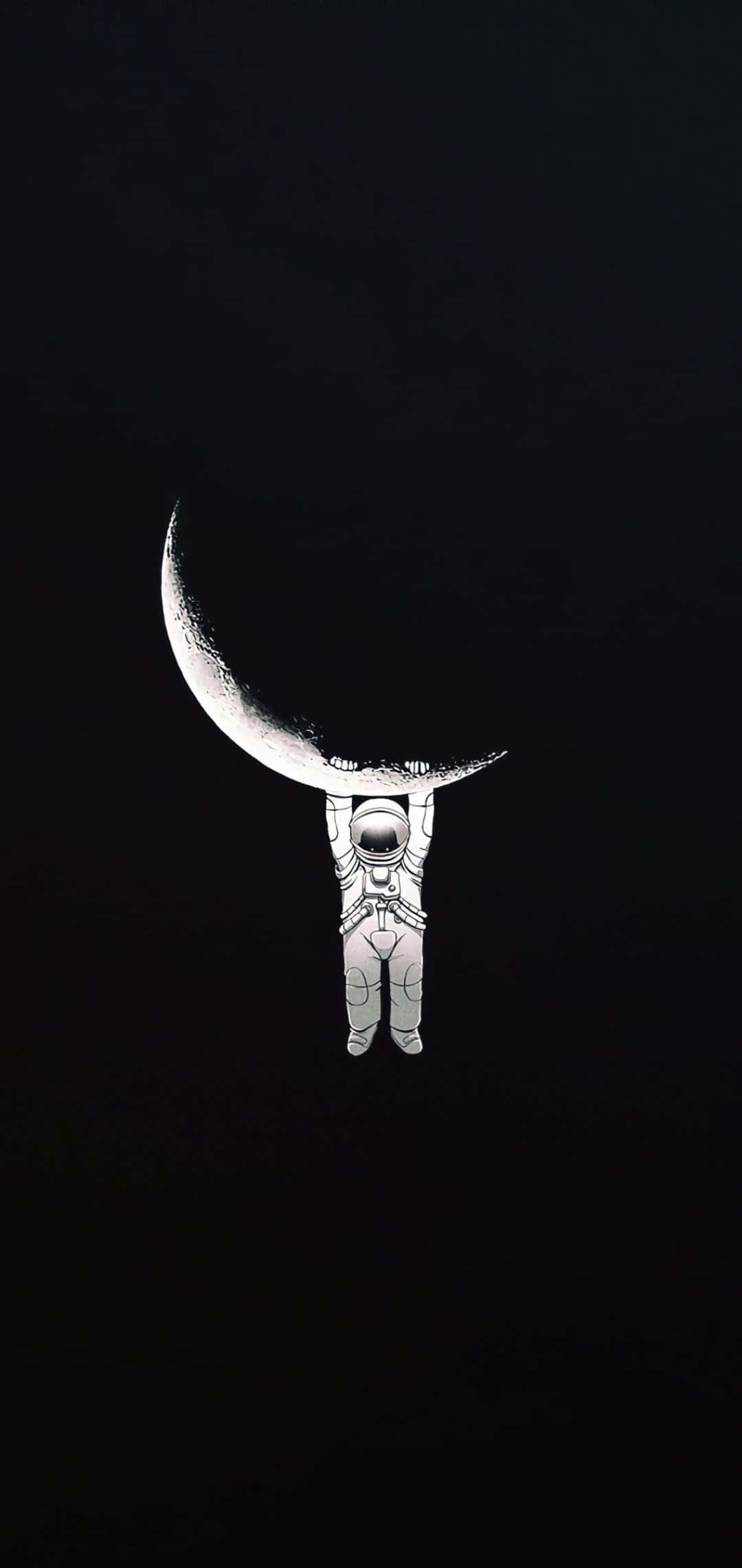 un astronauta sostiene una luna en sus manos Fondos de pantalla