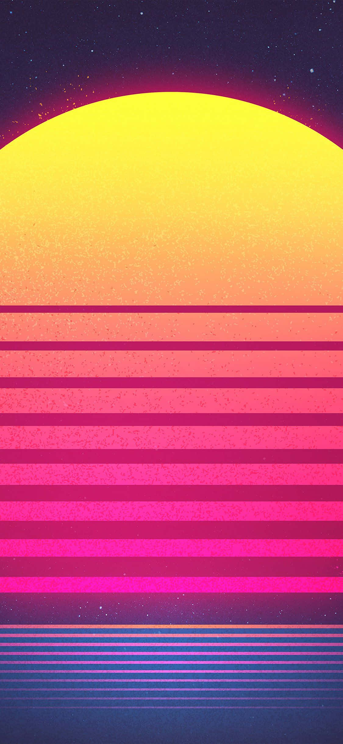 un atardecer retro con fondo rosa y amarillo Fondos de pantalla