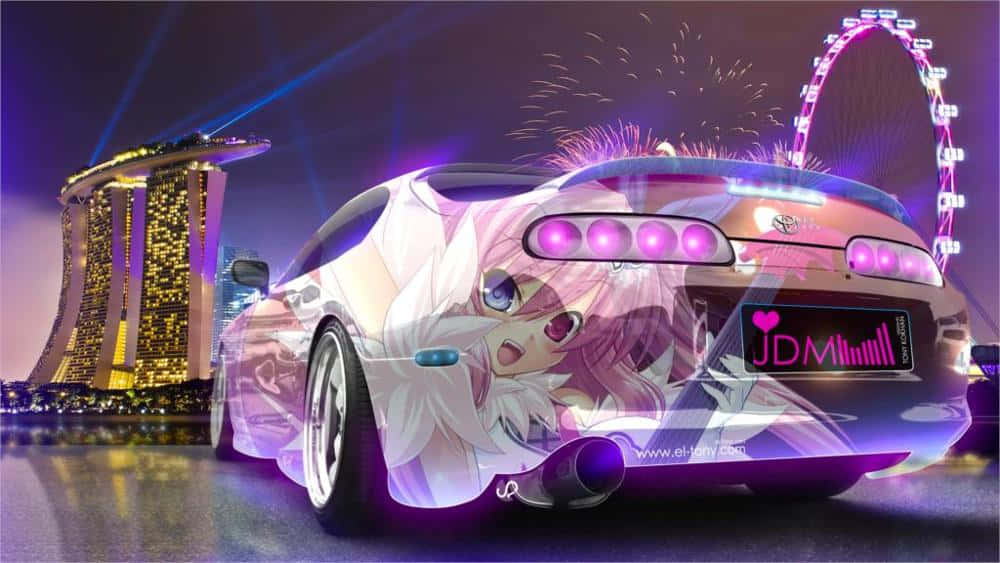 un auto con pintura rosa y morada Fondos de pantalla