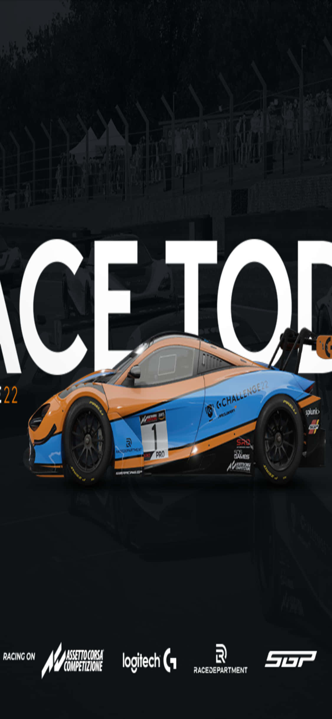 un auto de carreras con las palabras race today Fondos de pantalla