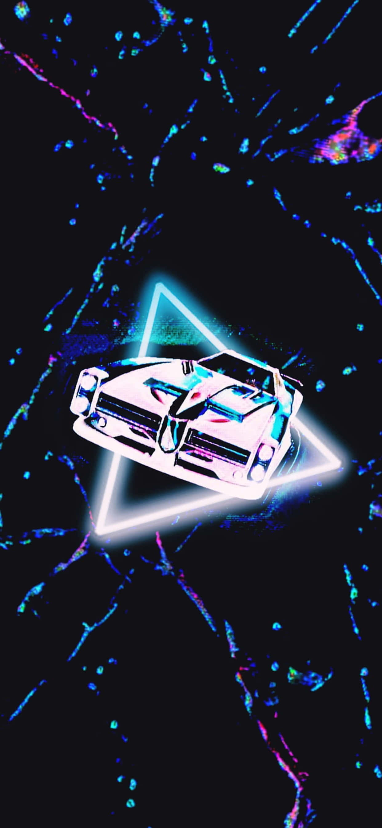 un auto de neón sobre un fondo negro Fondos de pantalla