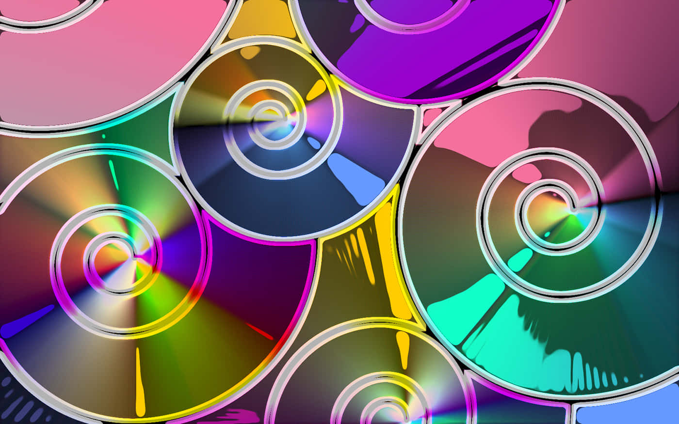un cd colorido con un fondo colorido Fondos de pantalla