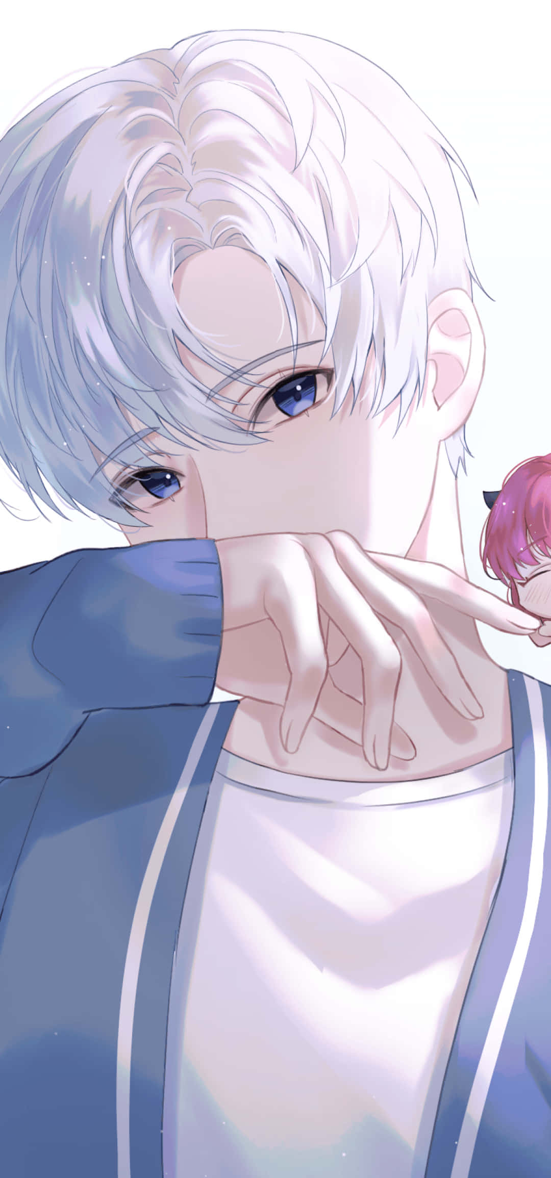 Un chico anime tímido y lindo posa para la cámara Fondos de pantalla