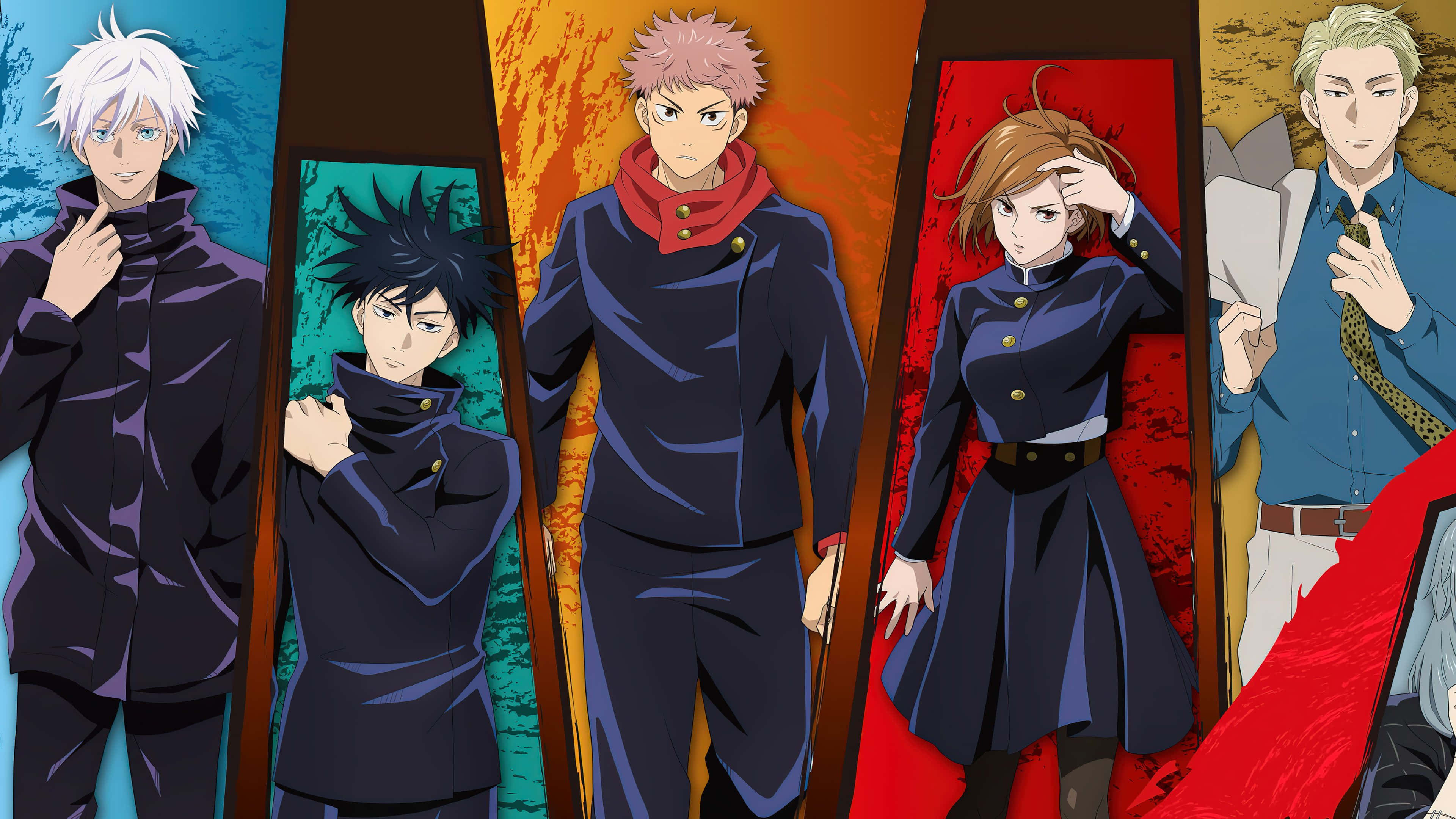 Un collage cinematográfico de todos tus personajes de anime favoritos Fondos de pantalla