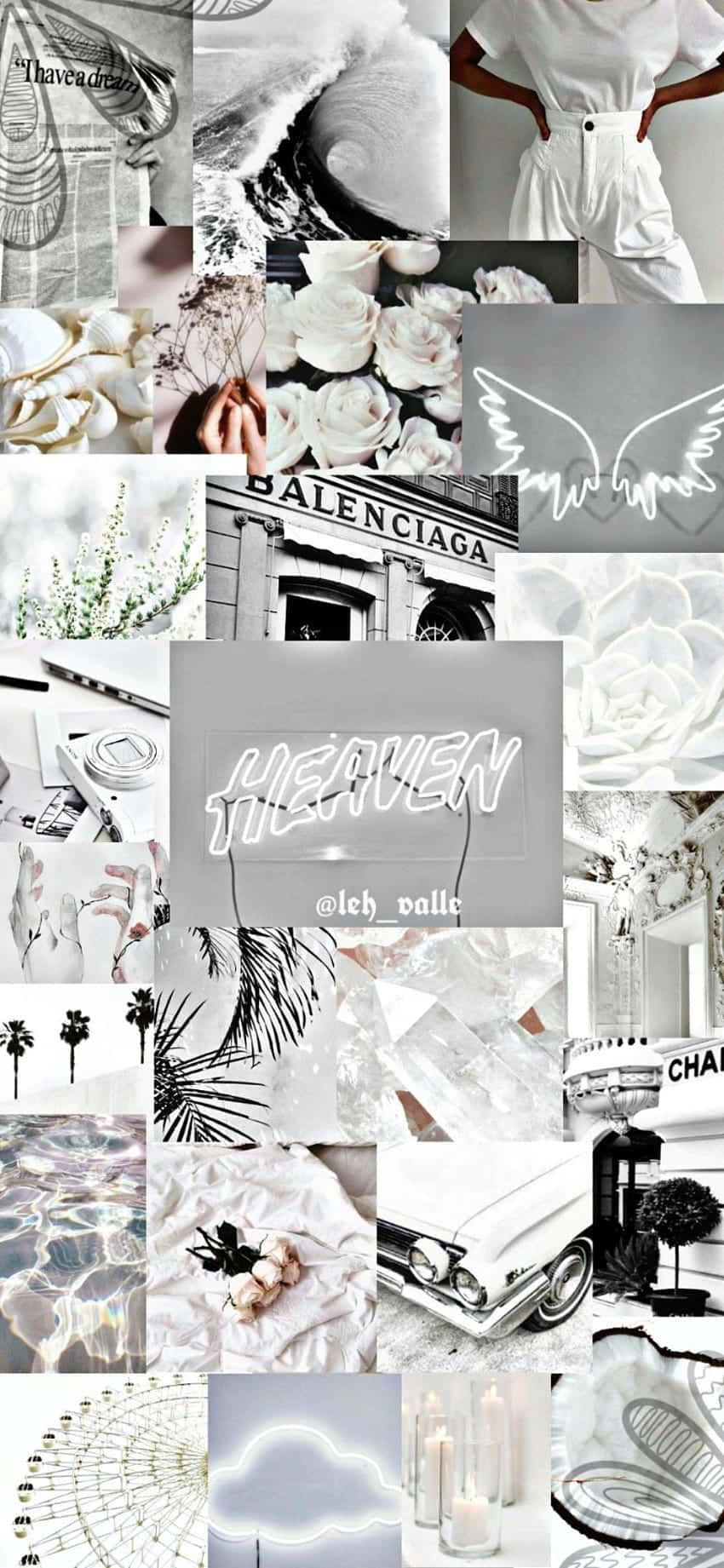 Un collage de imágenes de objetos blancos y negros Fondos de pantalla