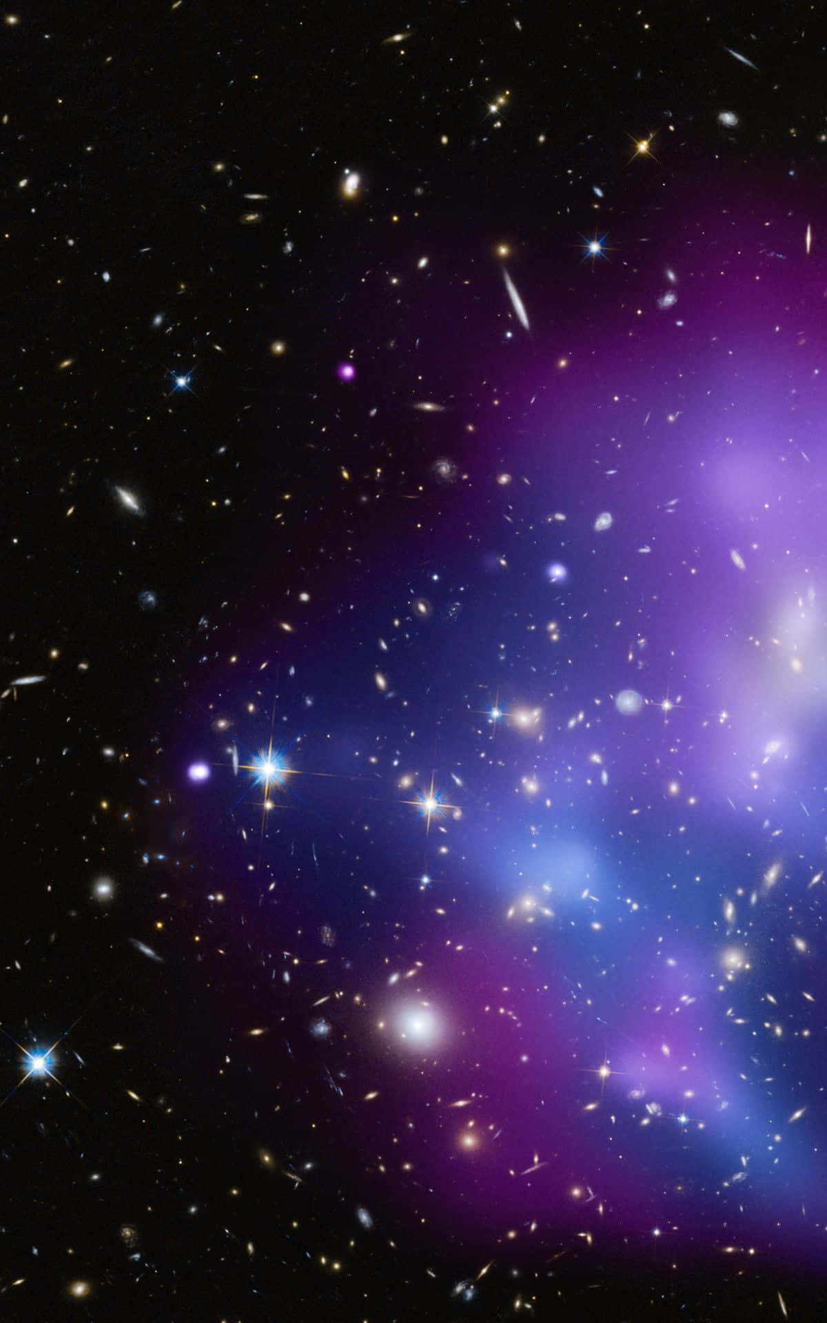un cúmulo de galaxias con muchas estrellas y púrpura Fondos de pantalla