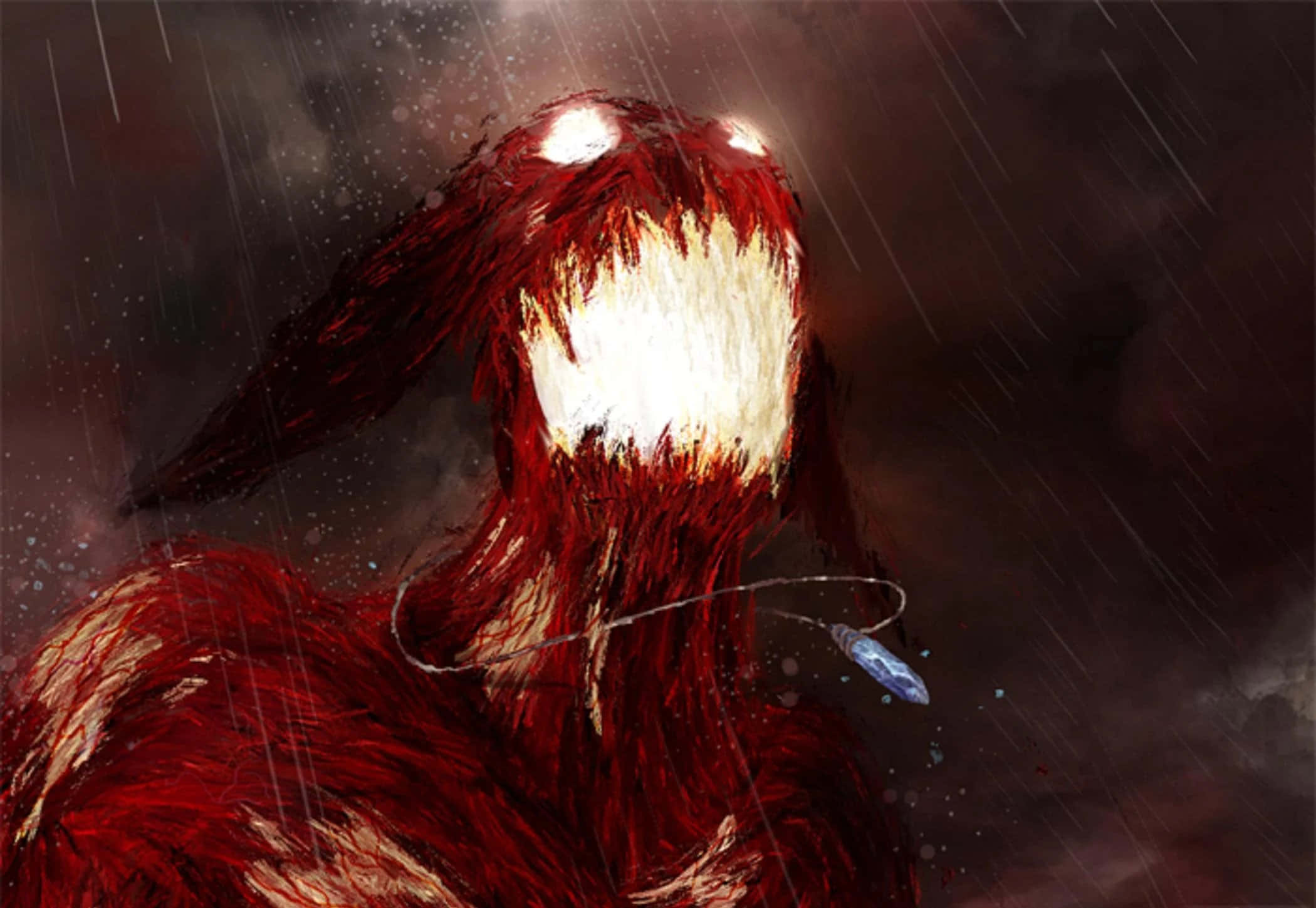 un demonio rojo con cabeza roja y boca roja Fondos de pantalla