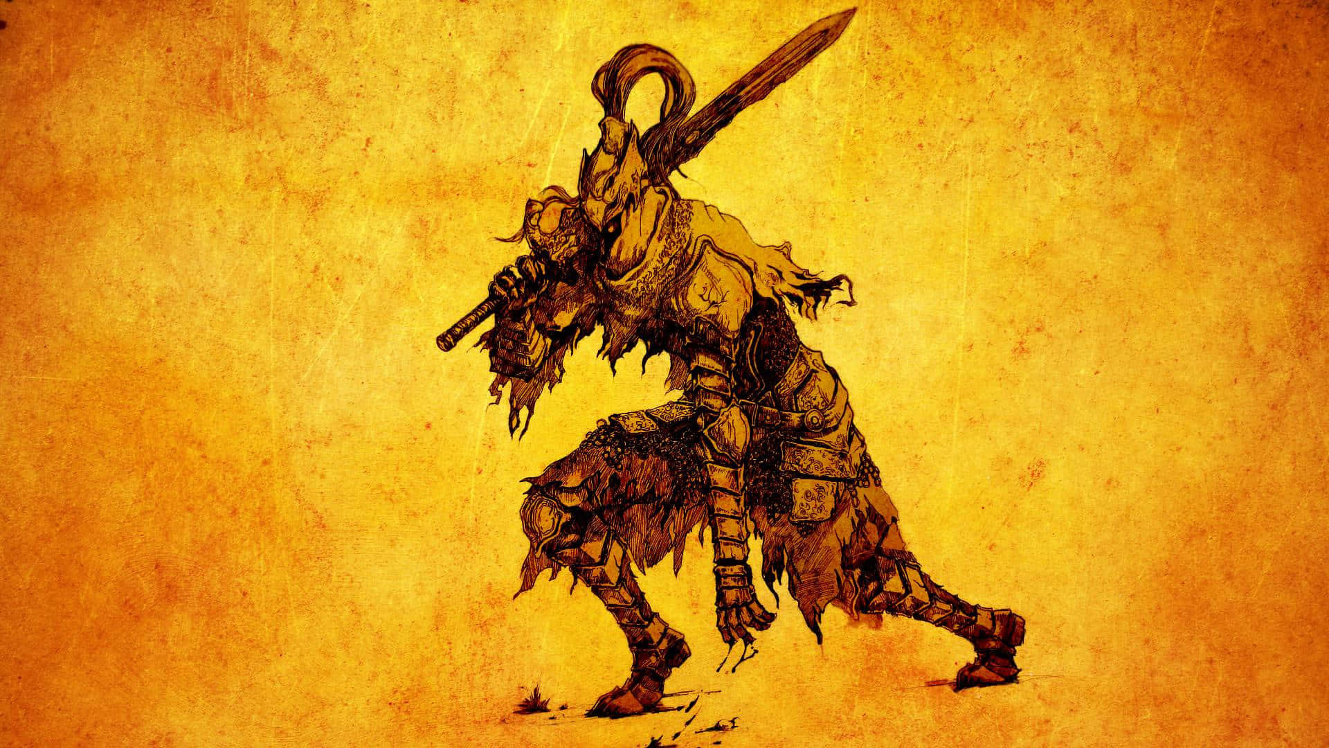 un dibujo de un hombre con una espada Fondos de pantalla