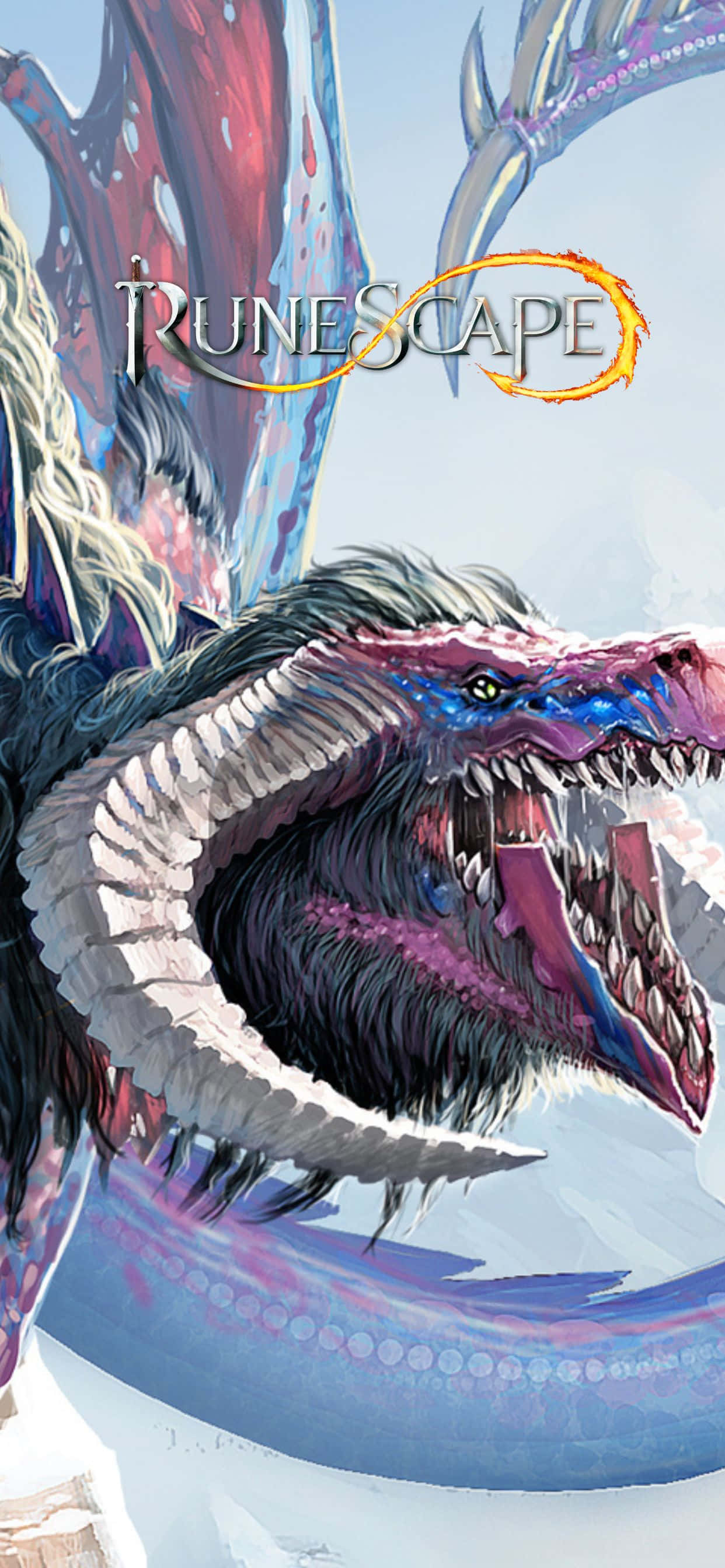 un dragón con cola azul y rosa Fondos de pantalla