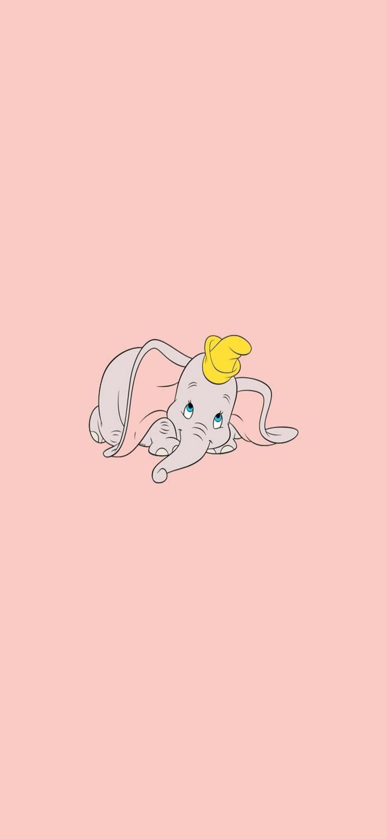 un elefante con un sombrero amarillo sobre un fondo rosa Fondos de pantalla