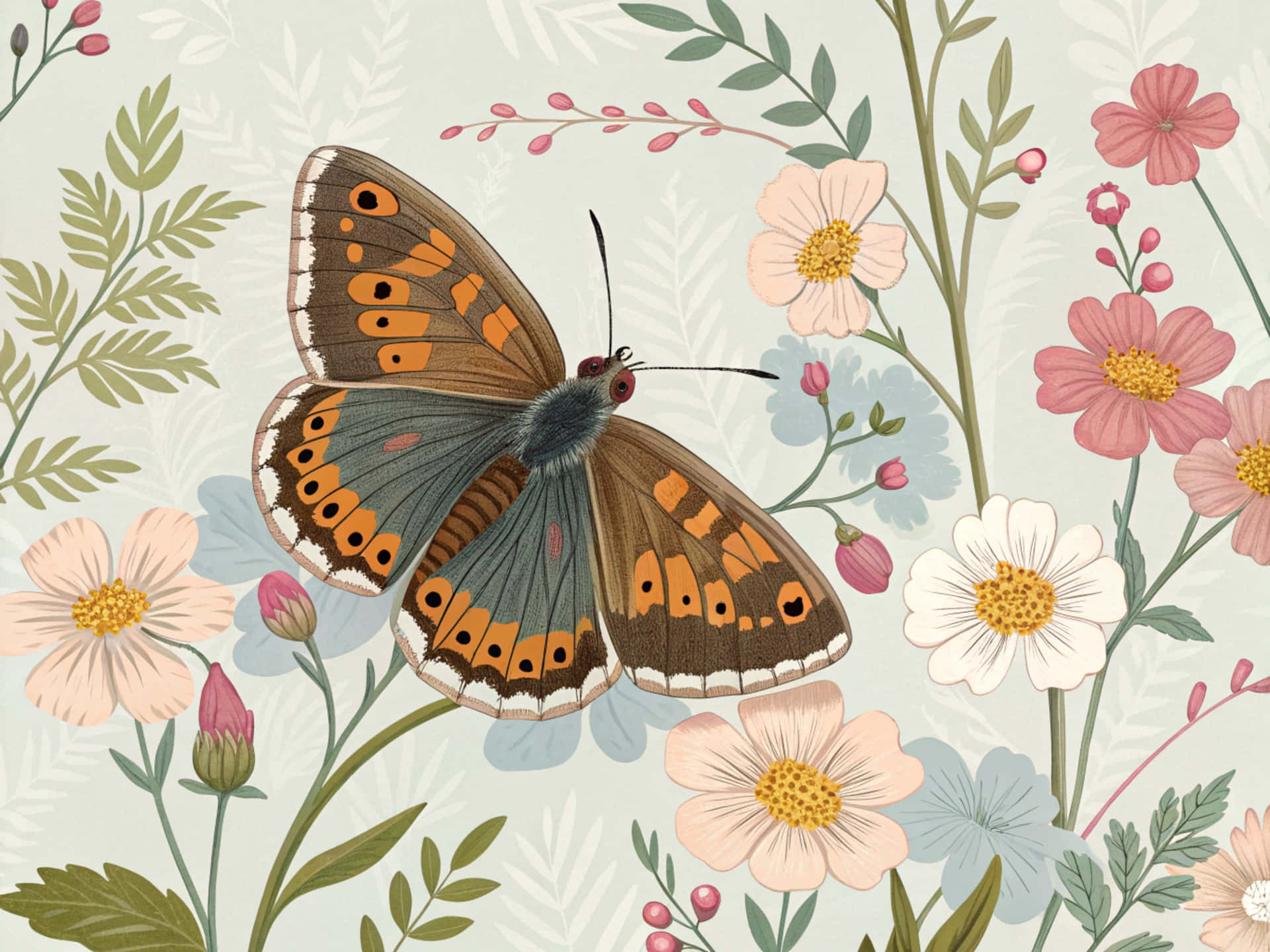 mariposa, prado, flor, naturaleza, insecto, fondo borroso, macro, ala, verde, posada, animal, real, apariencia, hermosa, campo, sola, planta, naranja, bicho, colorido