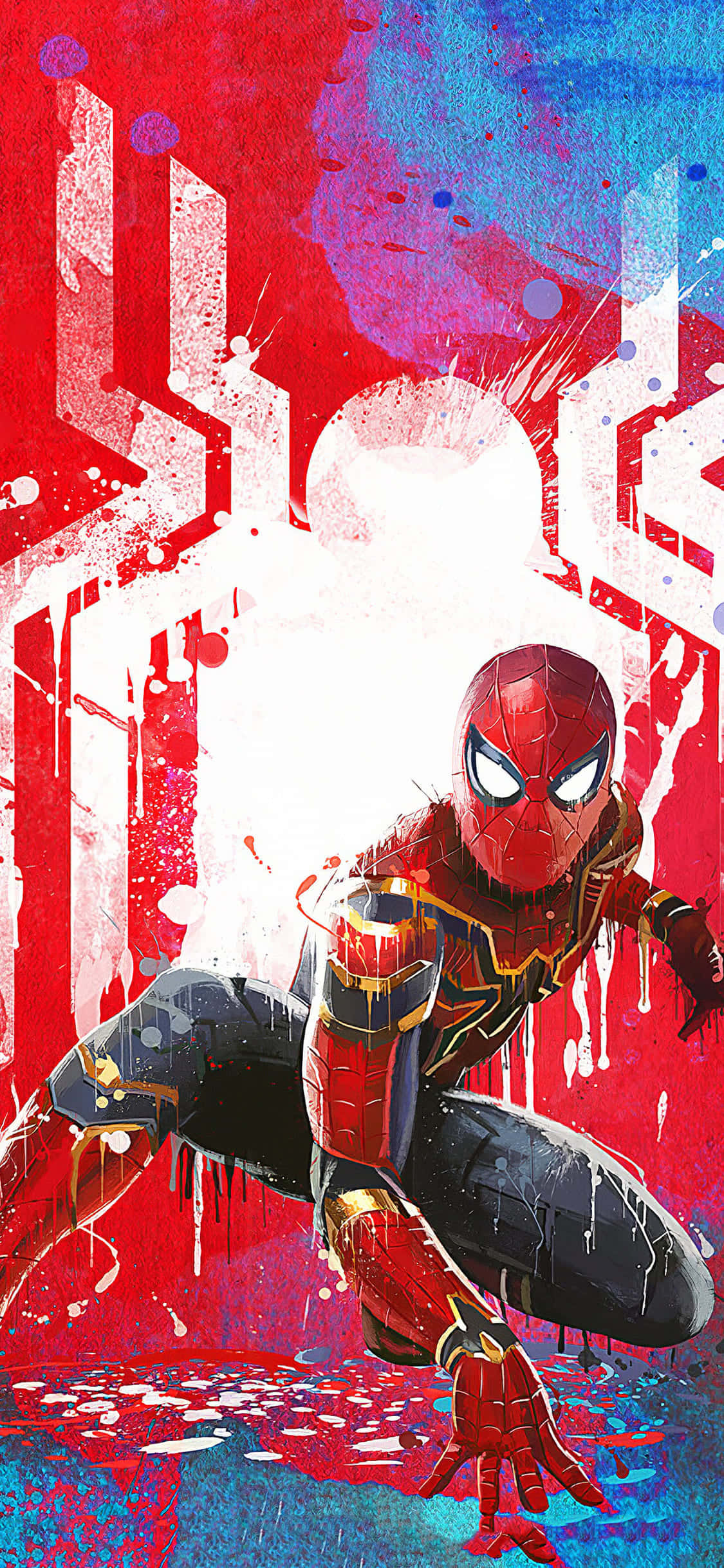 Un épico mural de Spiderman en la noche Fondos de pantalla