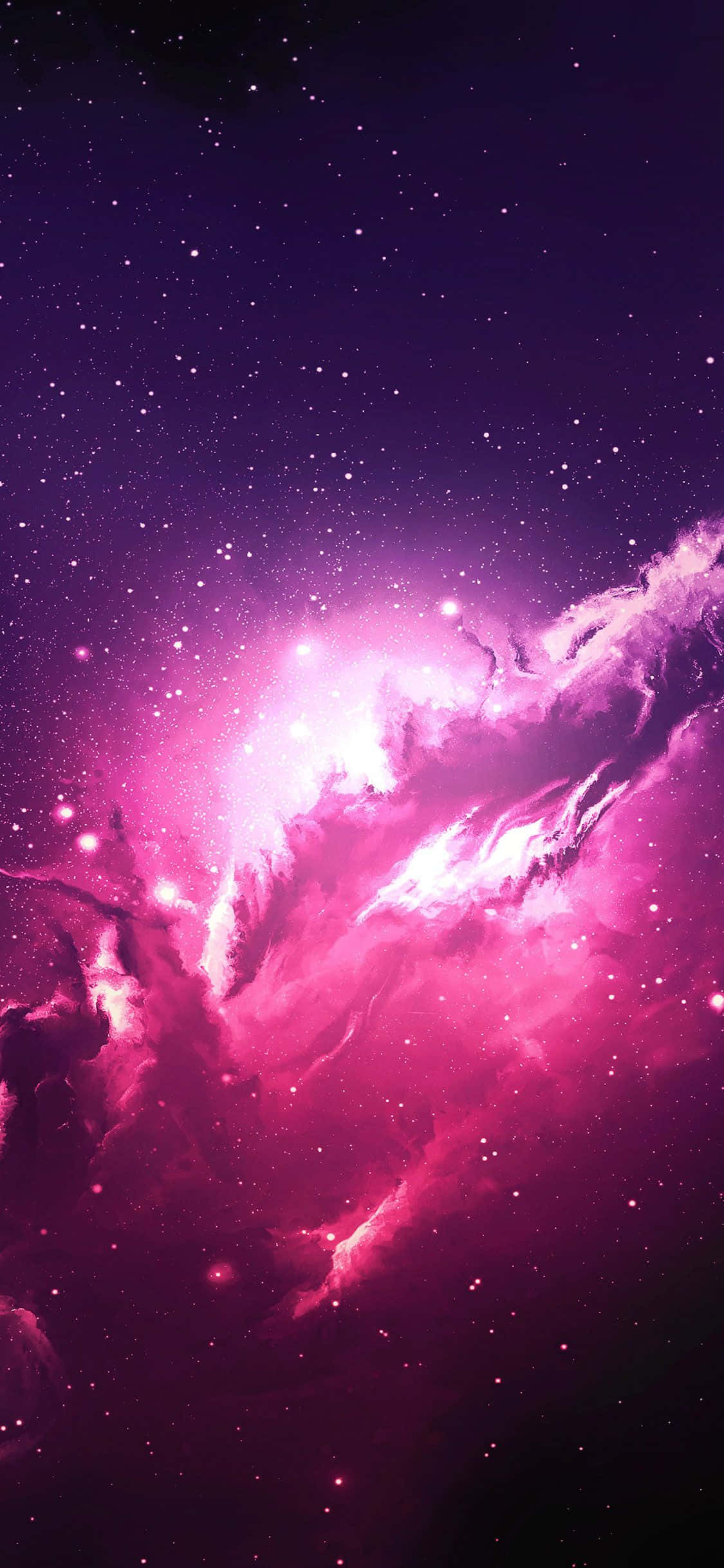 Un espacio púrpura con estrellas y nubes Fondos de pantalla