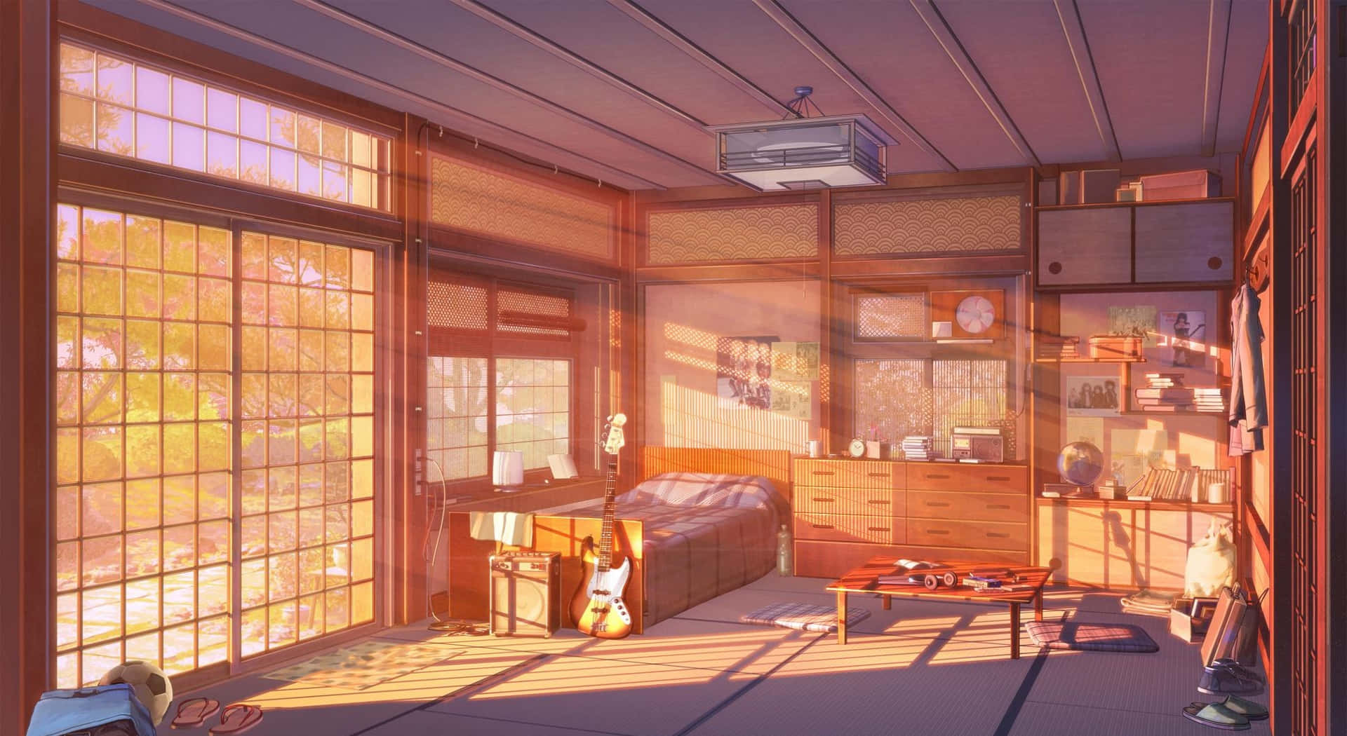 Un espacio tranquilo para relajarse, ver Anime y recargar energías Fondos de pantalla