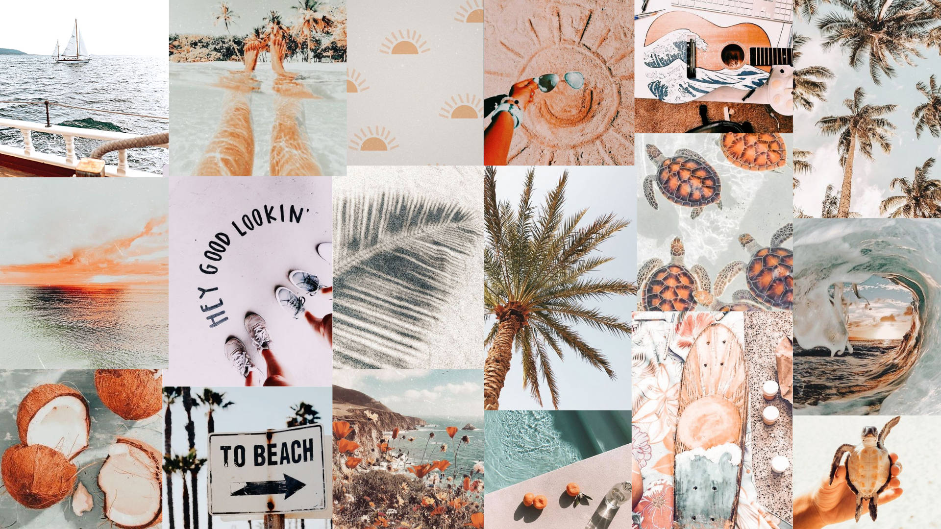 Un Fascinante Collage de Vibraciones Playeras para Computadoras Fondos de pantalla
