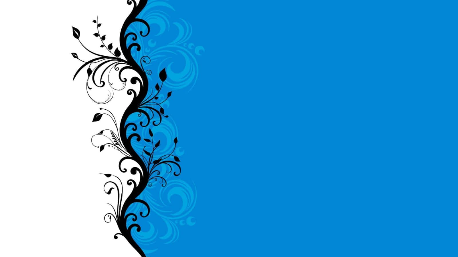 un fondo azul con diseños florales en blanco y negro Fondos de pantalla