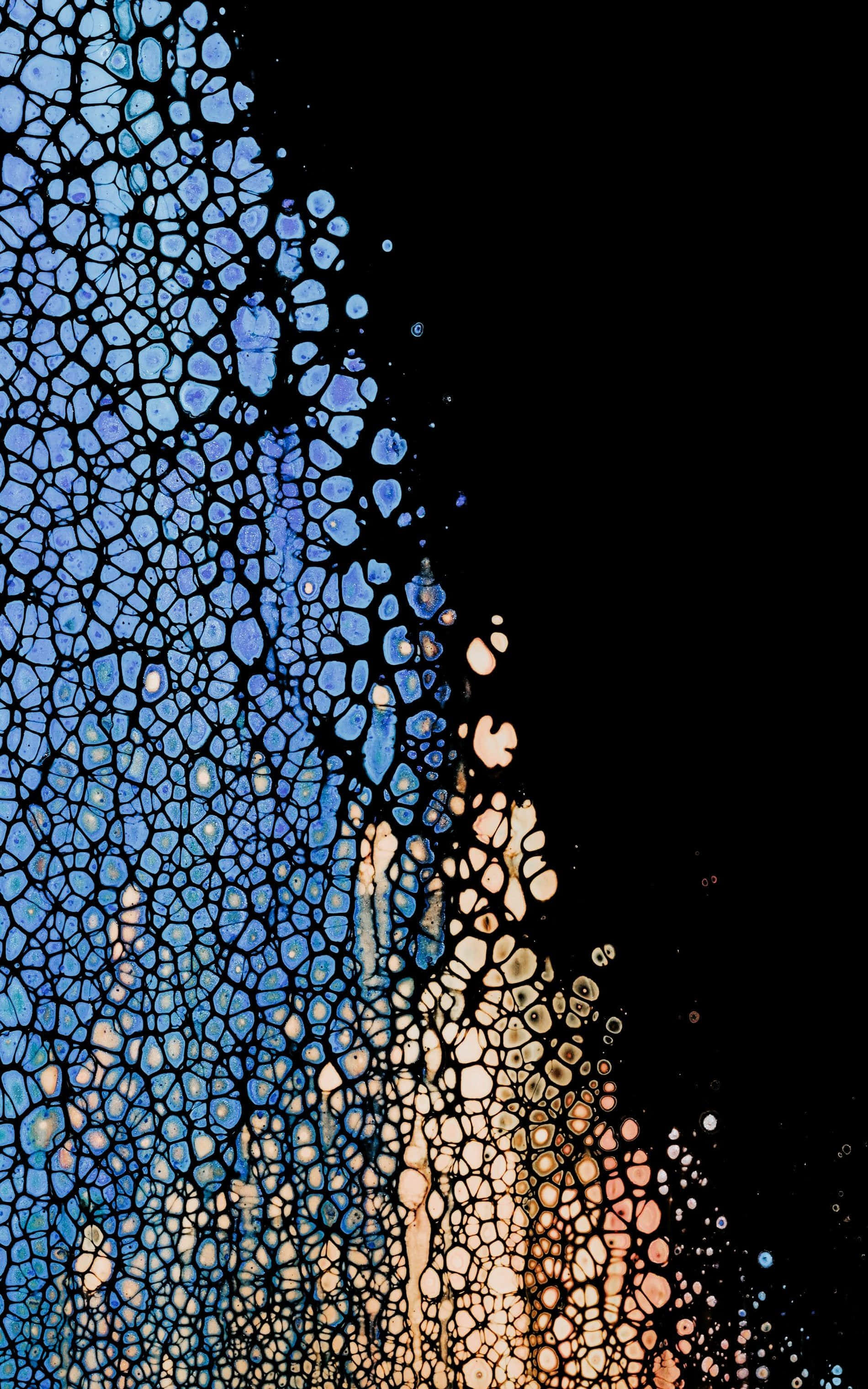 un fondo de acuarela con un patrón azul y naranja Fondos de pantalla