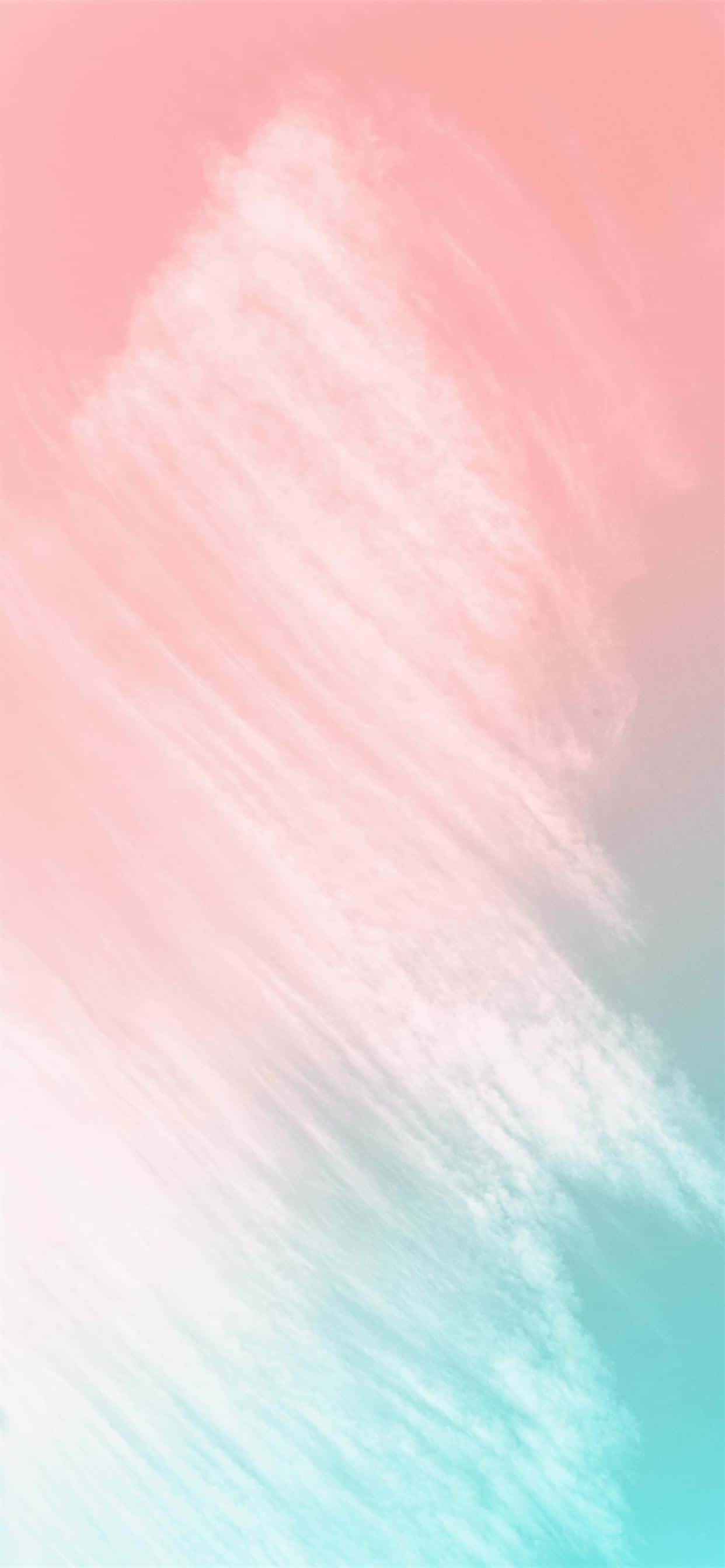 Un fondo rosa y turquesa con nubes Fondos de pantalla