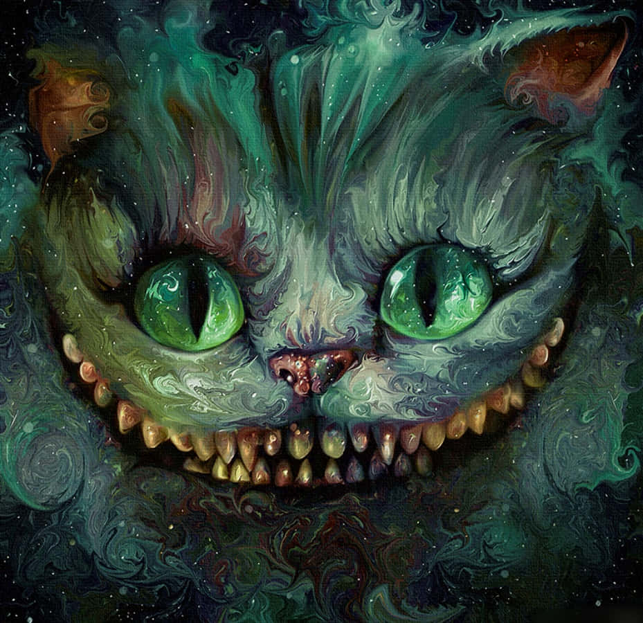 Un Gato de Cheshire mira con los ojos muy abiertos Fondos de pantalla