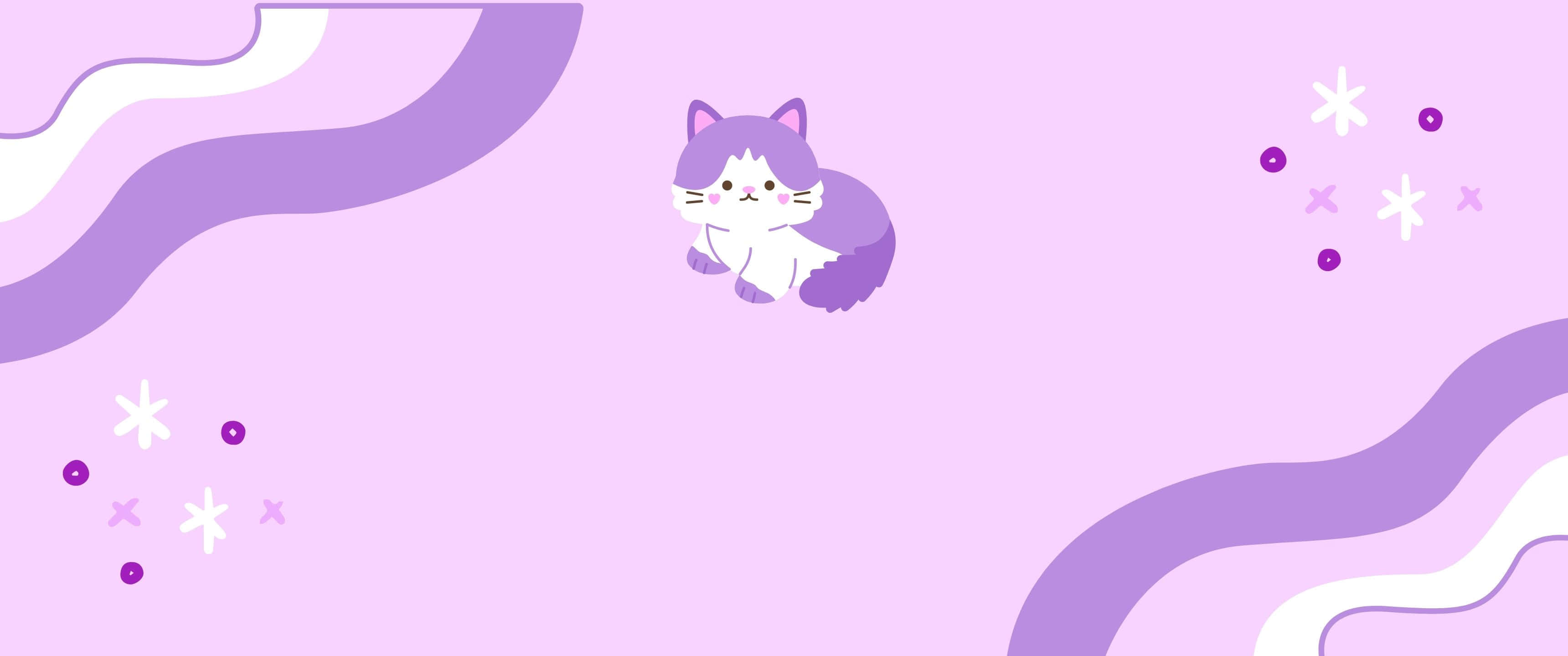 un gato está parado sobre un fondo morado Fondos de pantalla