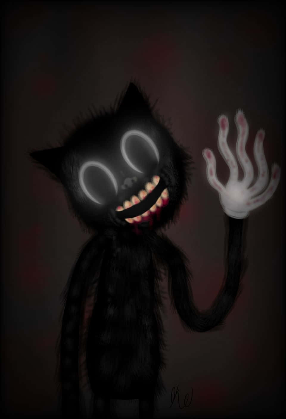 un gato negro con una mano brillante Fondos de pantalla