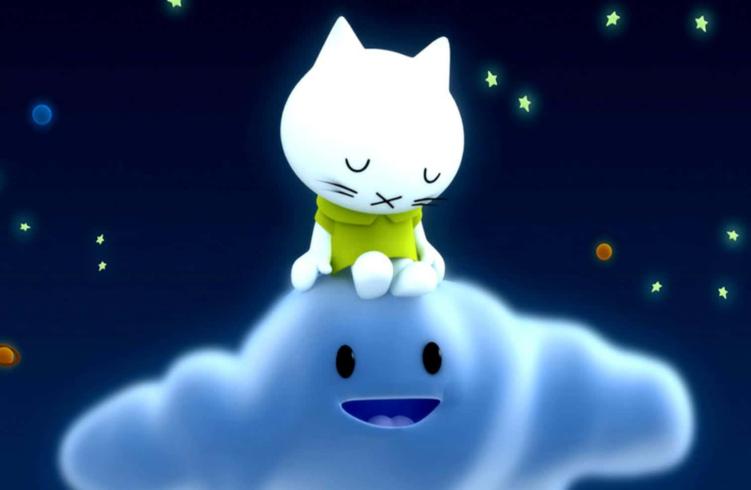un gato sentado sobre una nube Fondos de pantalla