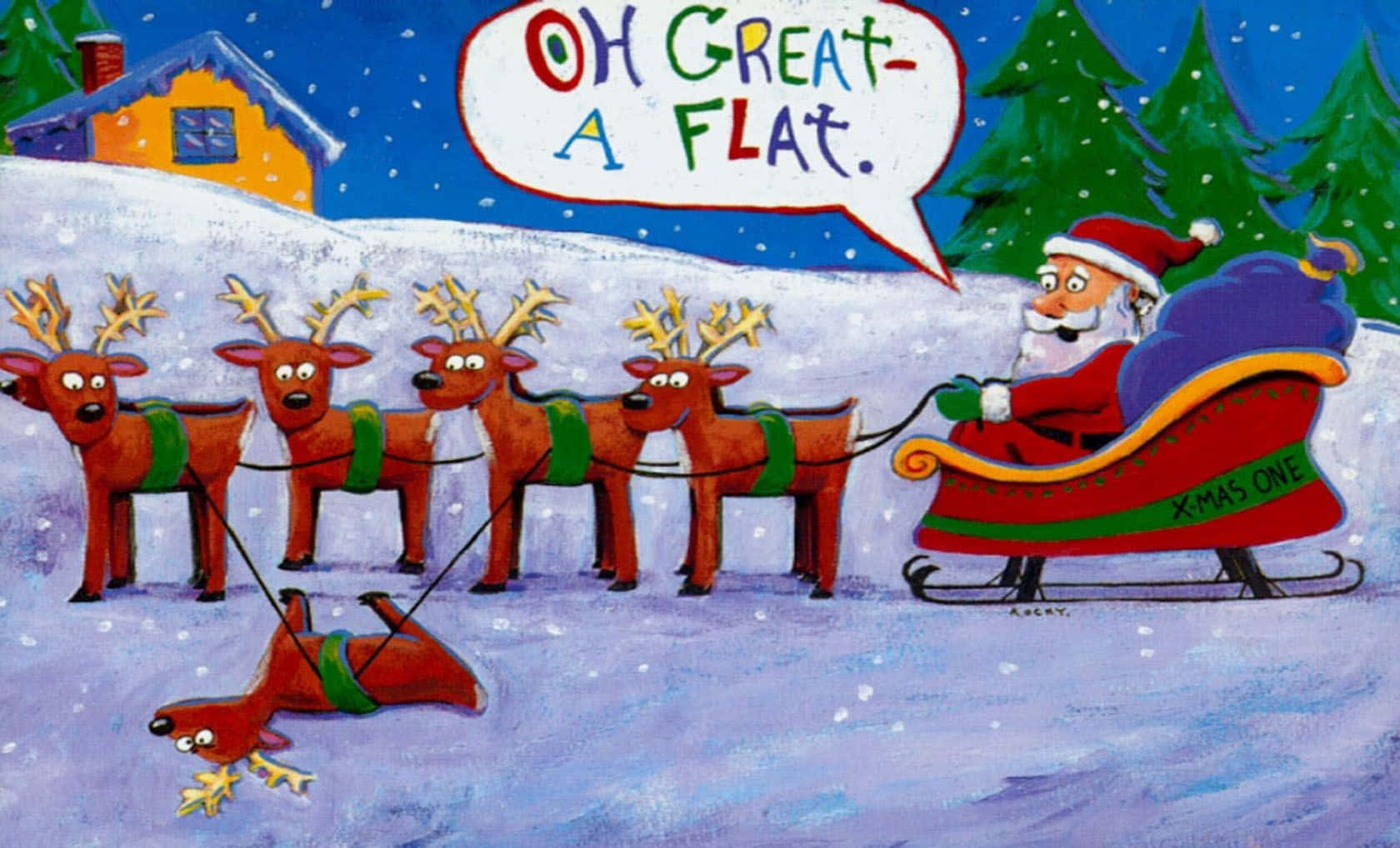 Un giro divertido para la alegría navideña: Santa Claus montando un unicornio Fondos de pantalla