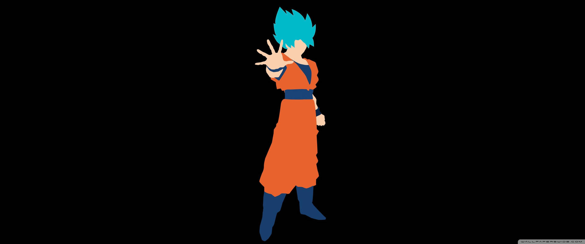 Fondo de pantalla de Vector Goku Azul sobre fondo negro. — Goku Fondos de pantalla