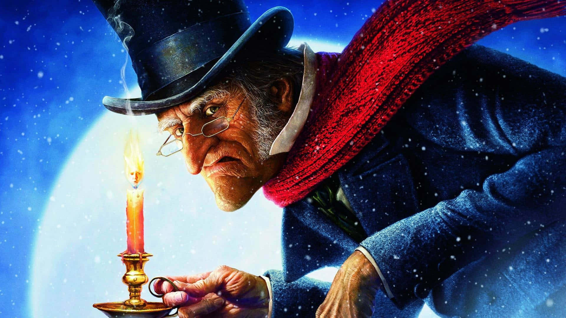 Un hombre con abrigo y sombrero sostiene una vela Fondos de pantalla