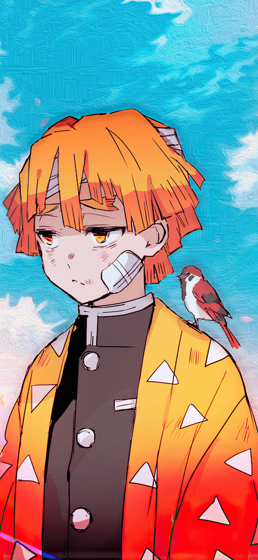 Un hombre con cabello naranja y un pájaro en su hombro Fondos de pantalla