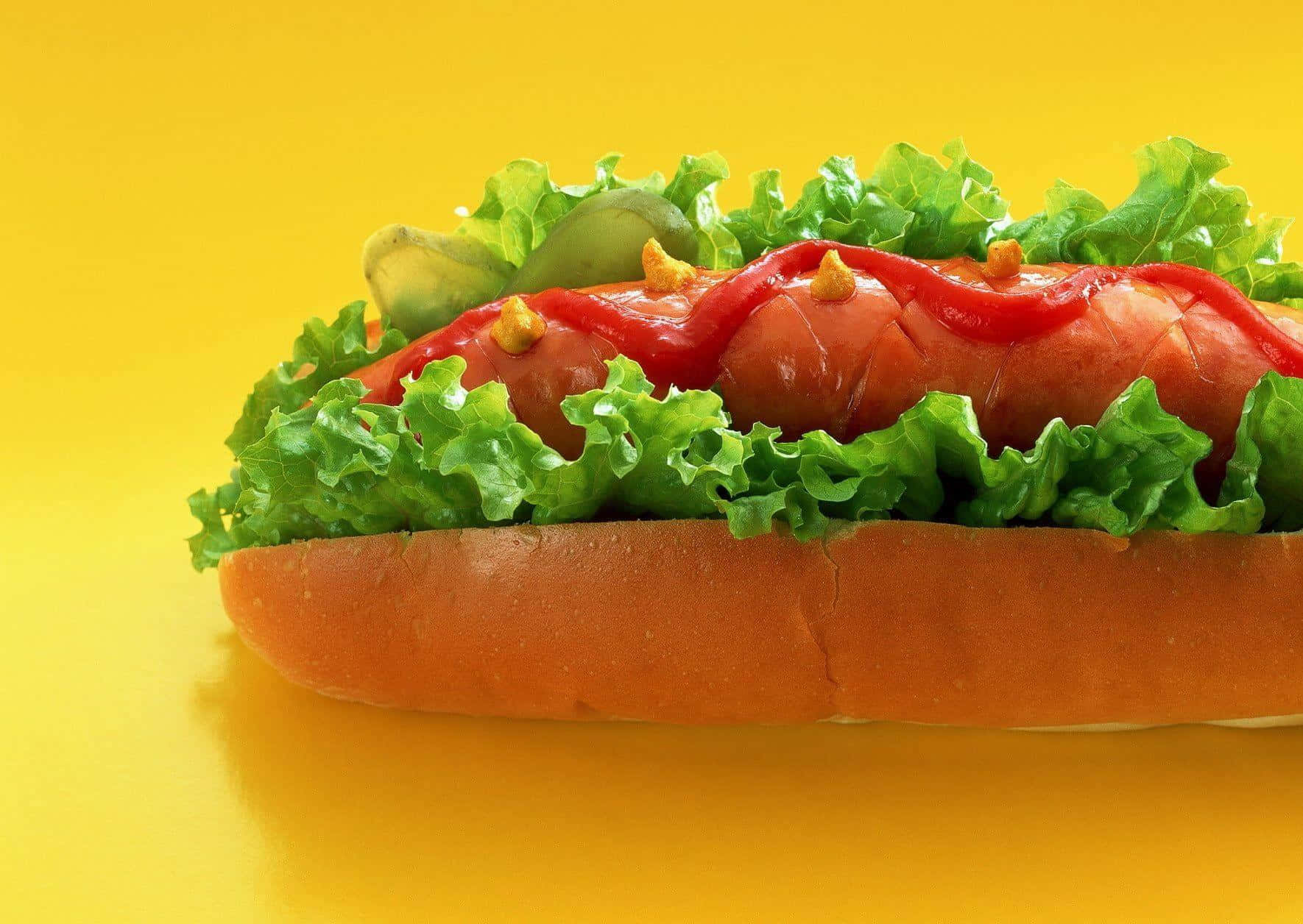 un hot dog en un pan Fondos de pantalla