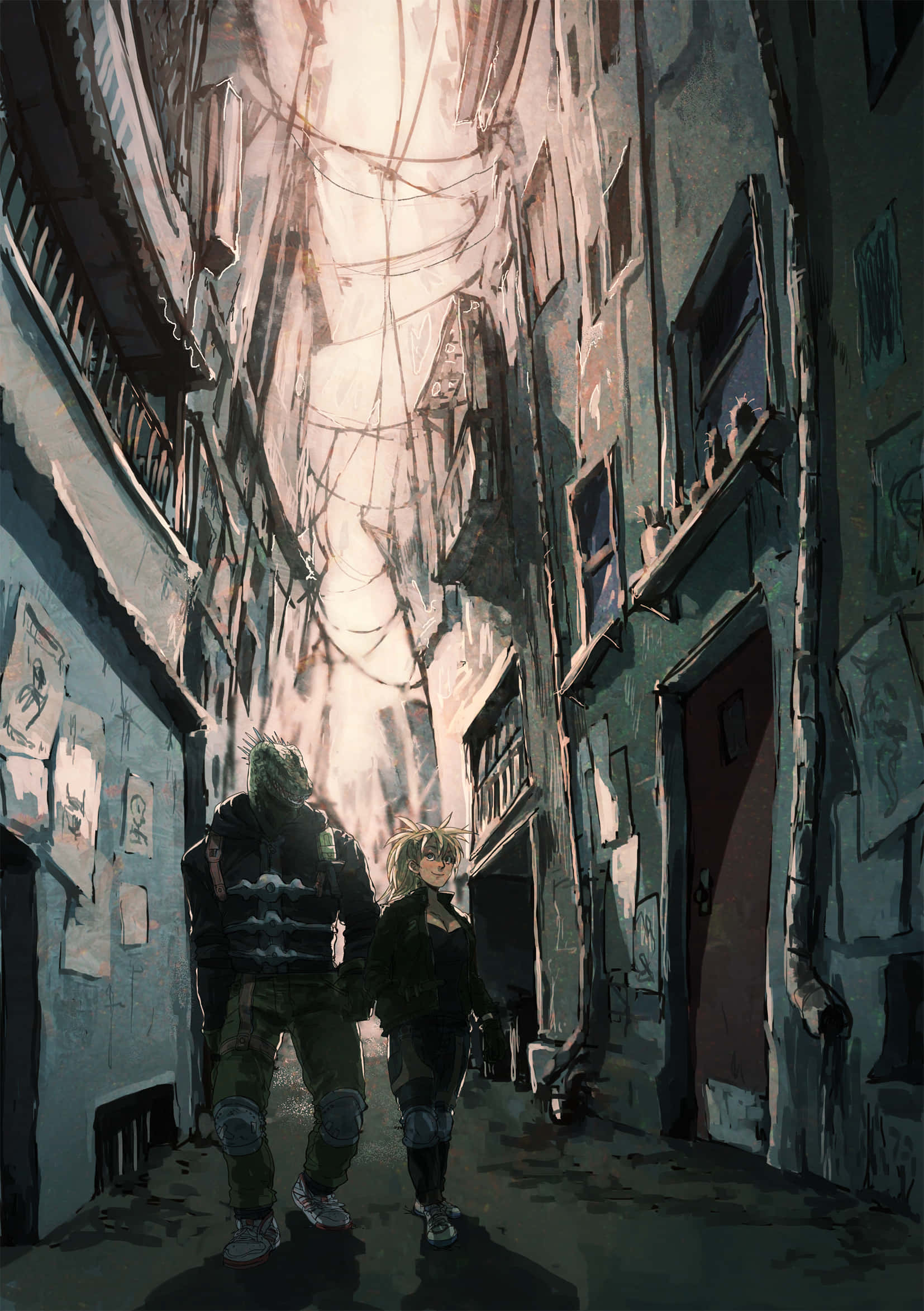 Un intenso enfrentamiento cara a cara entre dos personajes extraordinarios del aclamado anime 'Dorohedoro' Fondos de pantalla