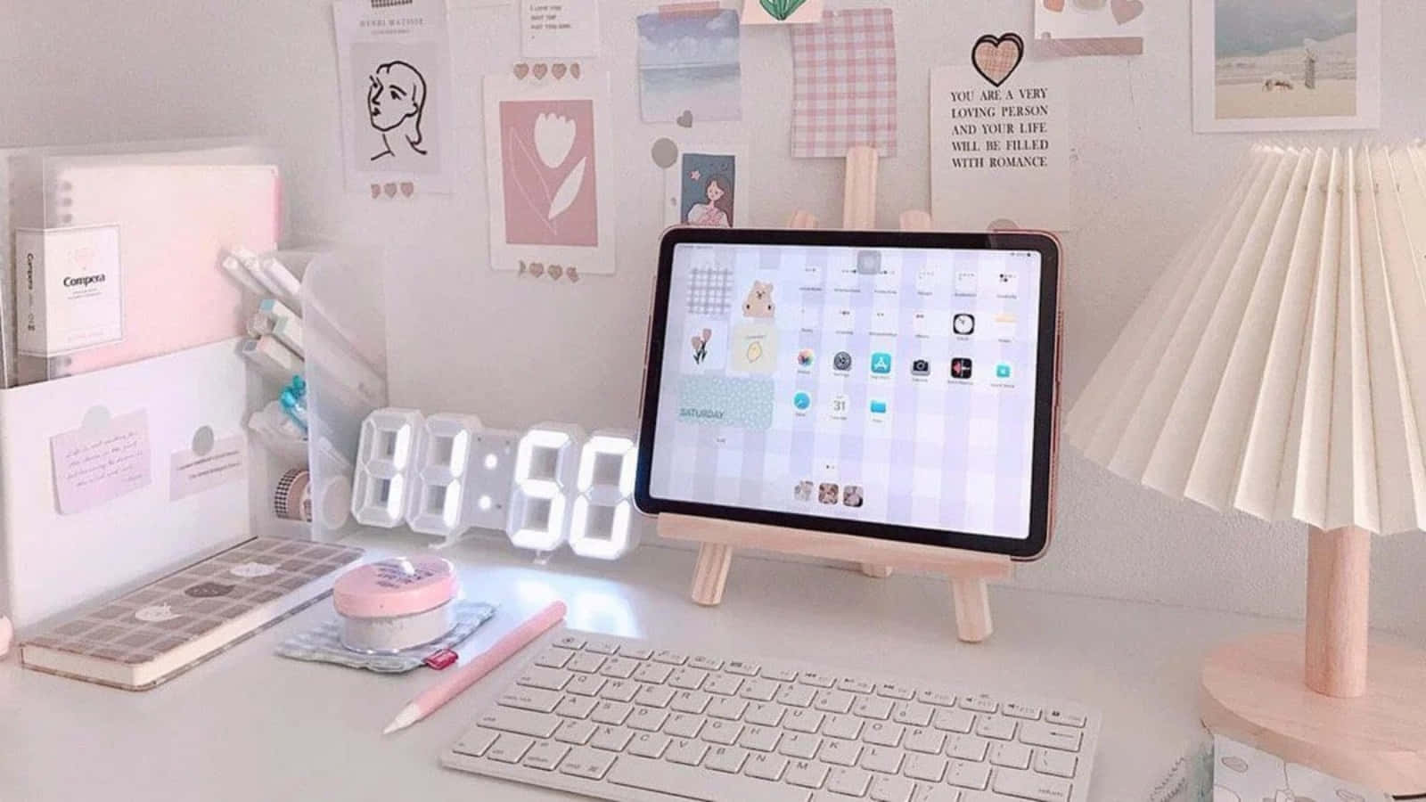 Un iPad estético para experimentar un espacio de trabajo moderno Fondos de pantalla