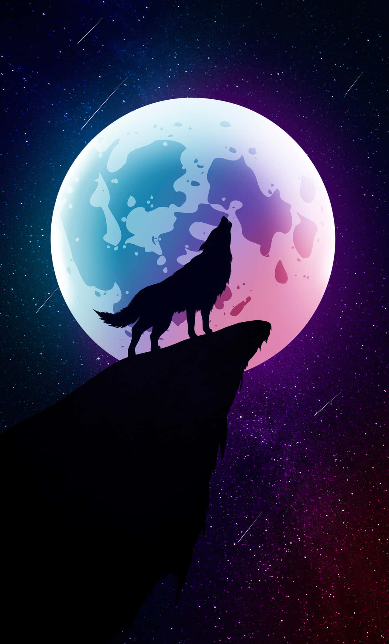 Un lobo aúlla a la luna llena Fondos de pantalla