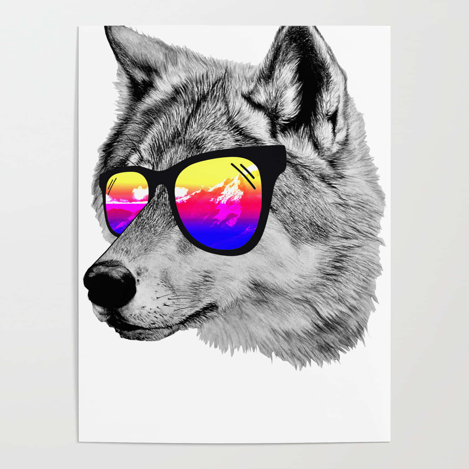 Un Lobo Frío y Oscuro en la Noche Fondos de pantalla