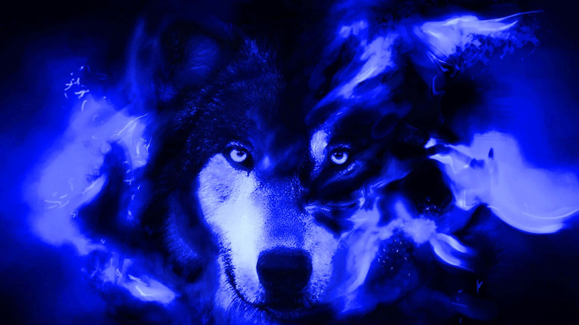 Un lobo genial rodeado por una luz de luna Fondos de pantalla