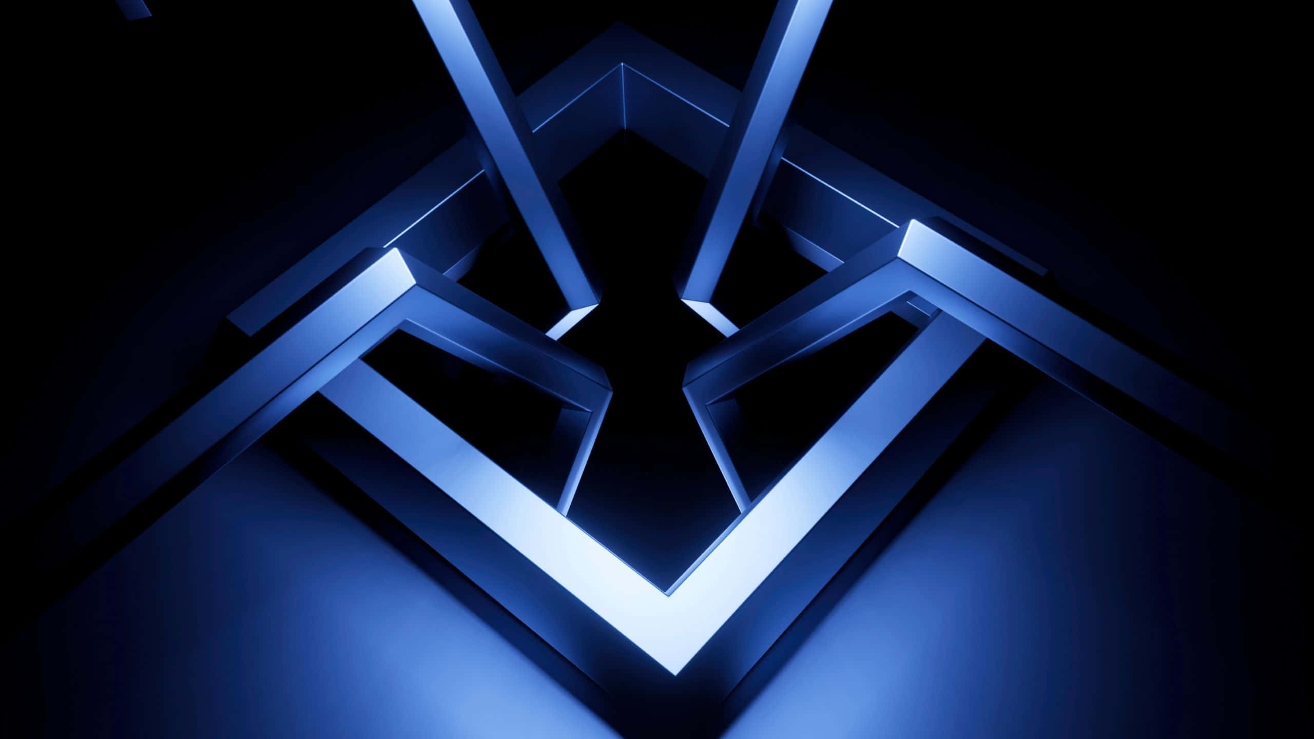 un logo azul con una luz azul brillando a través de él Fondos de pantalla