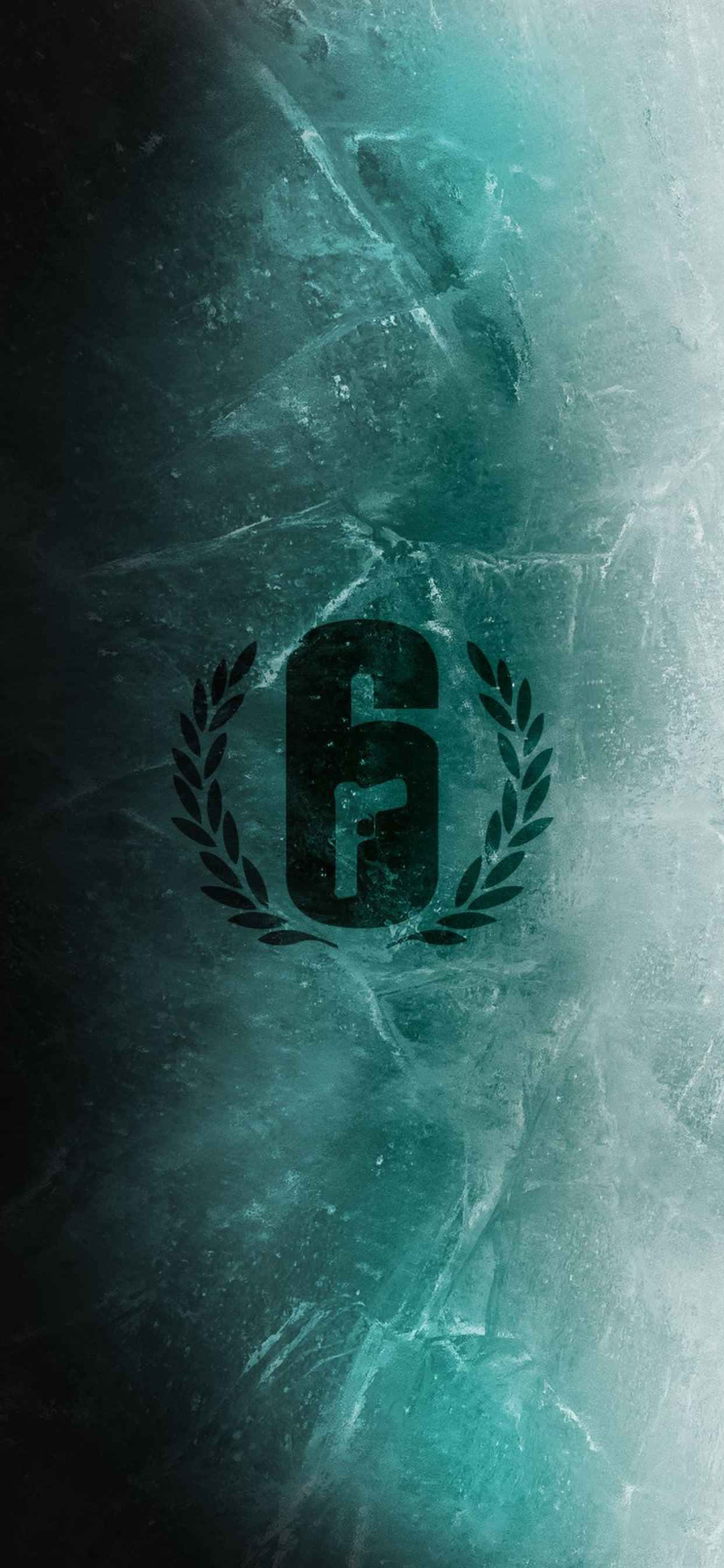 Un logotipo verde y azul sobre un fondo helado Fondos de pantalla