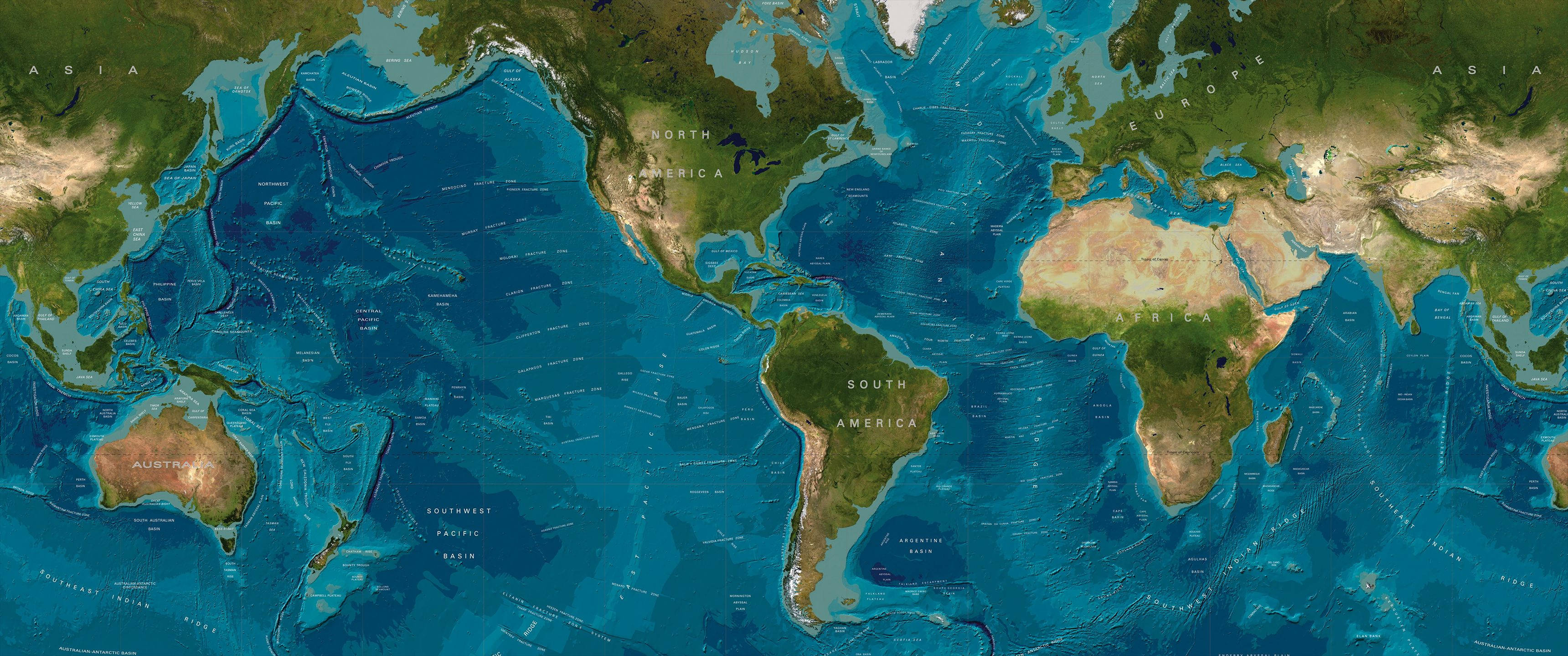 Un mapa mundial en UltraWide Fondos de pantalla