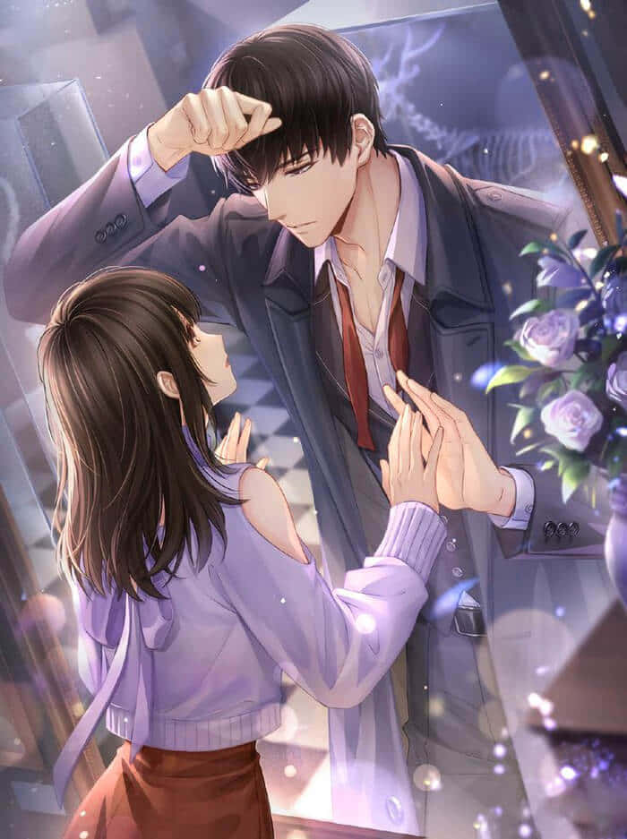 Un momento conmovedor de una joven pareja anime Fondos de pantalla