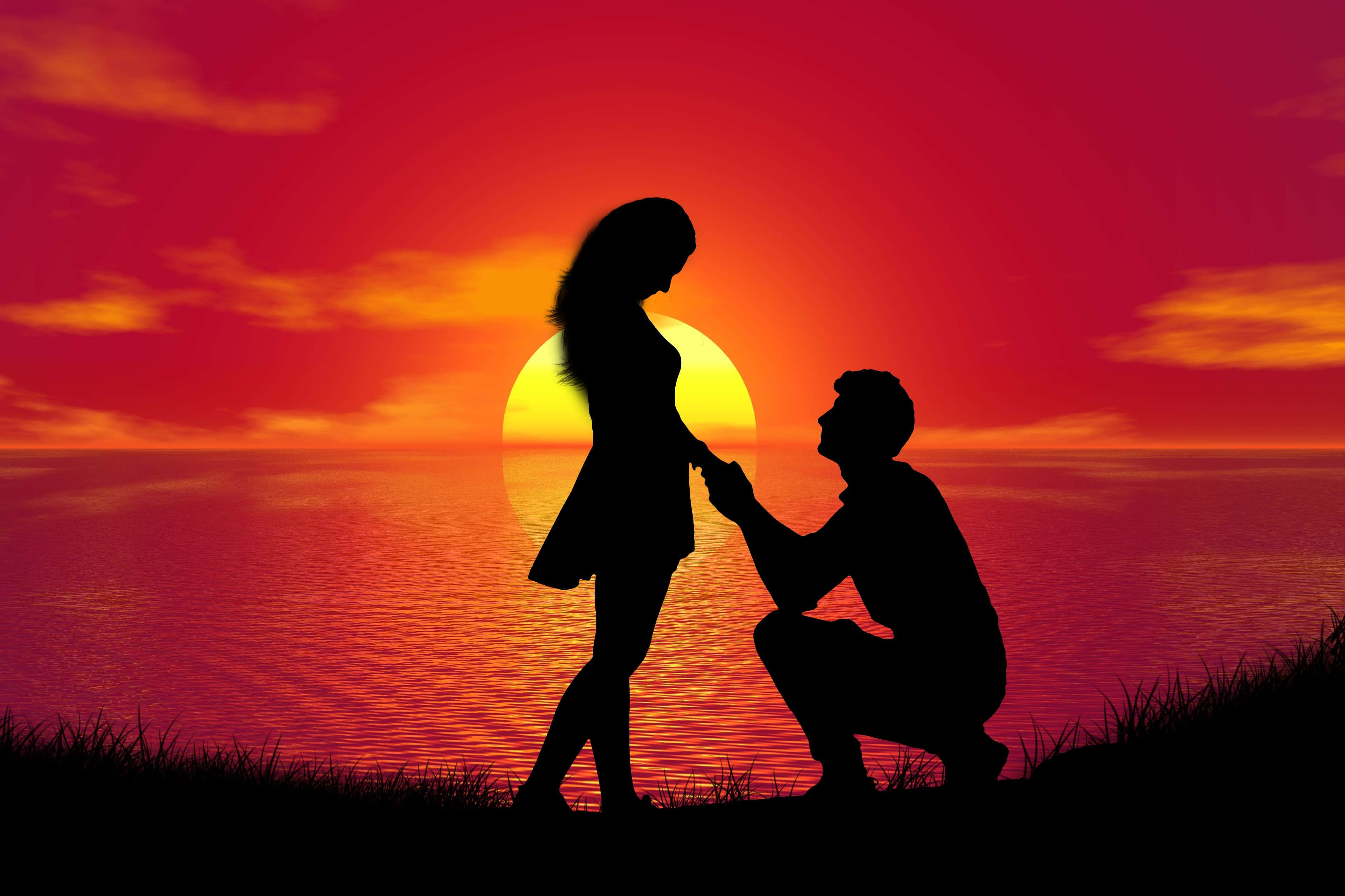 Un momento íntimo entre dos personas enamoradas Fondos de pantalla
