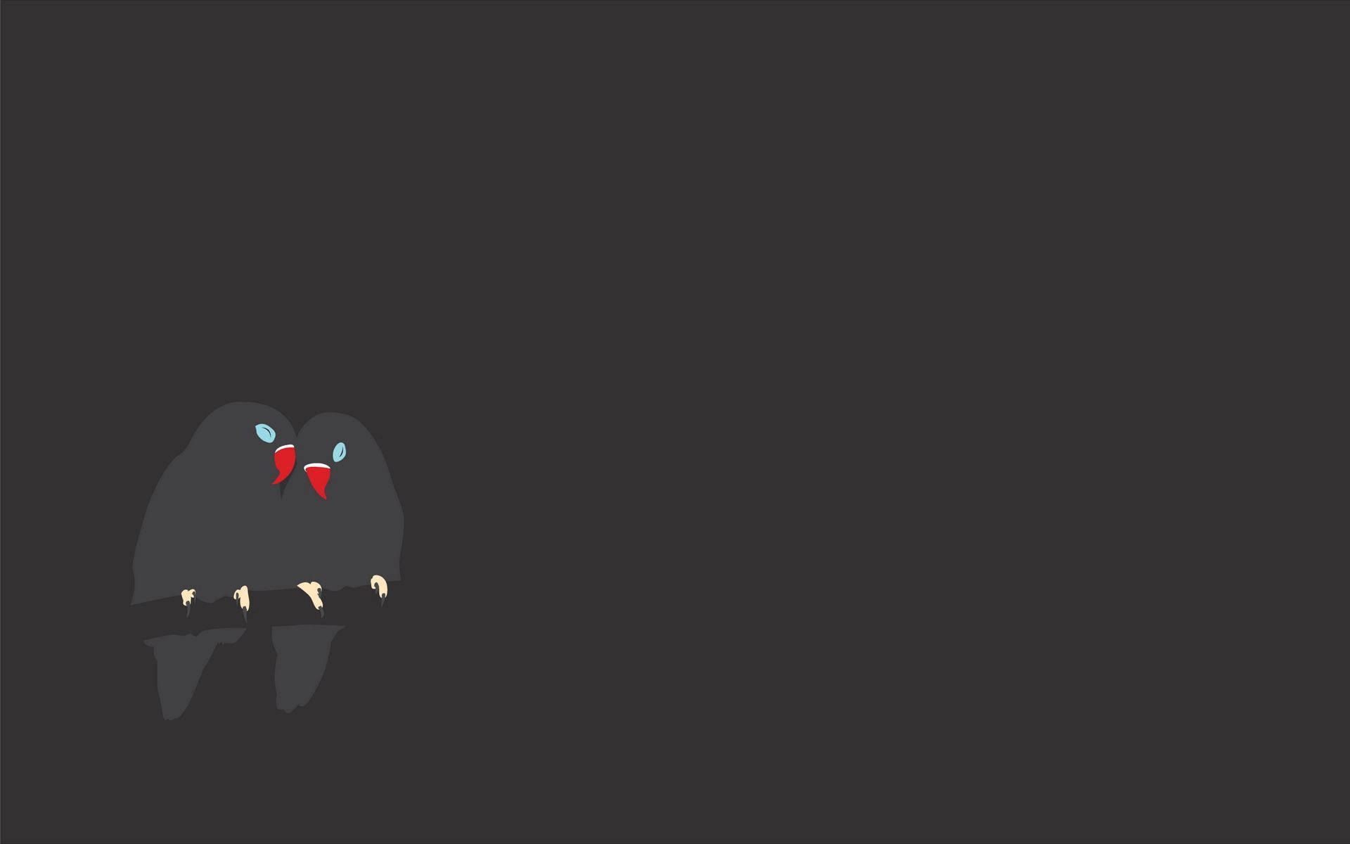 Fondo de pantalla minimalista de pájaros enamorados negros